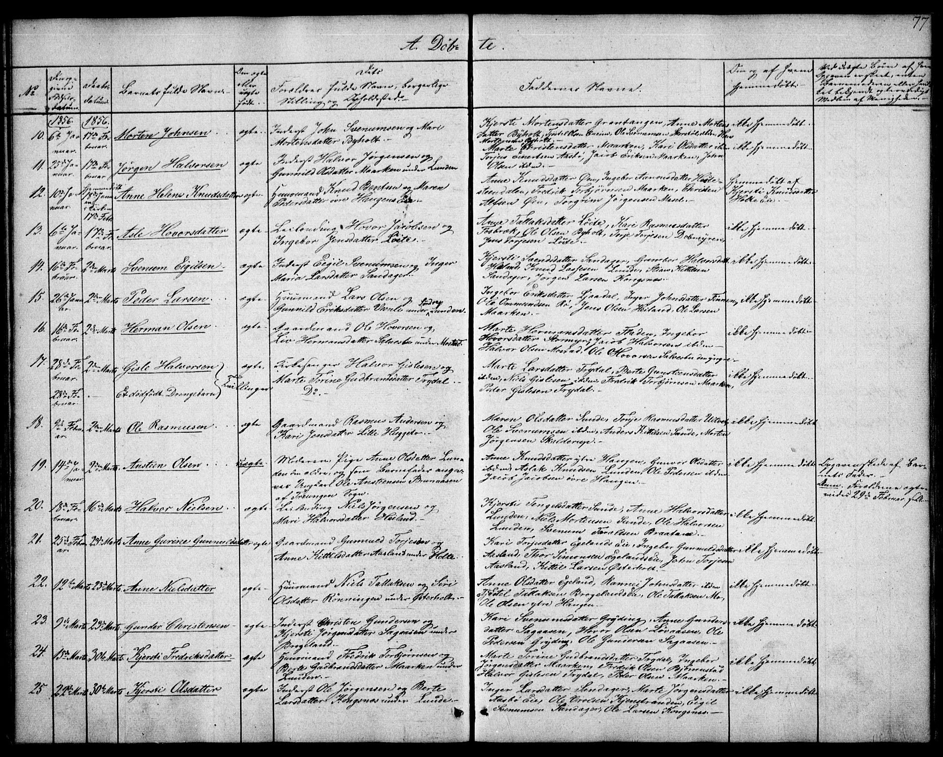 Gjerstad sokneprestkontor, SAK/1111-0014/F/Fa/Faa/L0006: Parish register (official) no. A 6, 1841-1857, p. 77