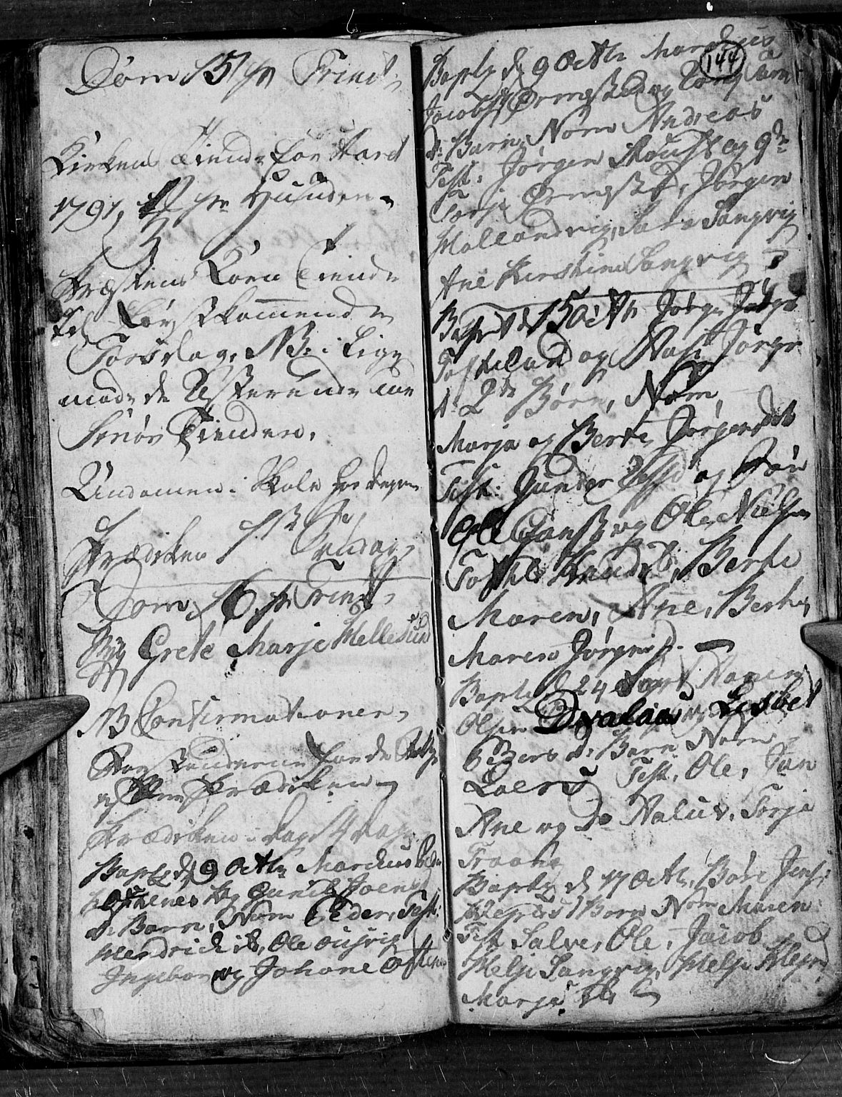 Søgne sokneprestkontor, AV/SAK-1111-0037/F/Fb/Fbb/L0001: Parish register (copy) no. B 1, 1779-1802, p. 144