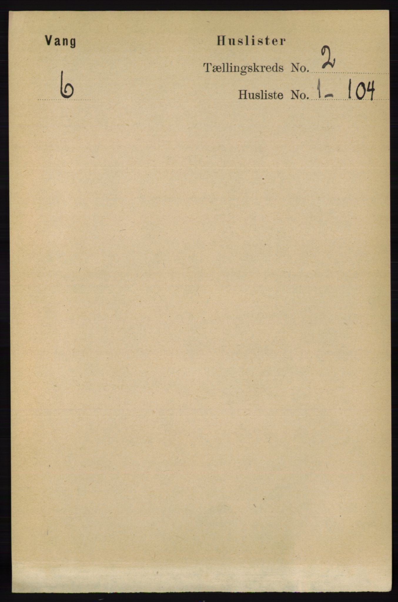 RA, 1891 census for 0414 Vang, 1891, p. 929