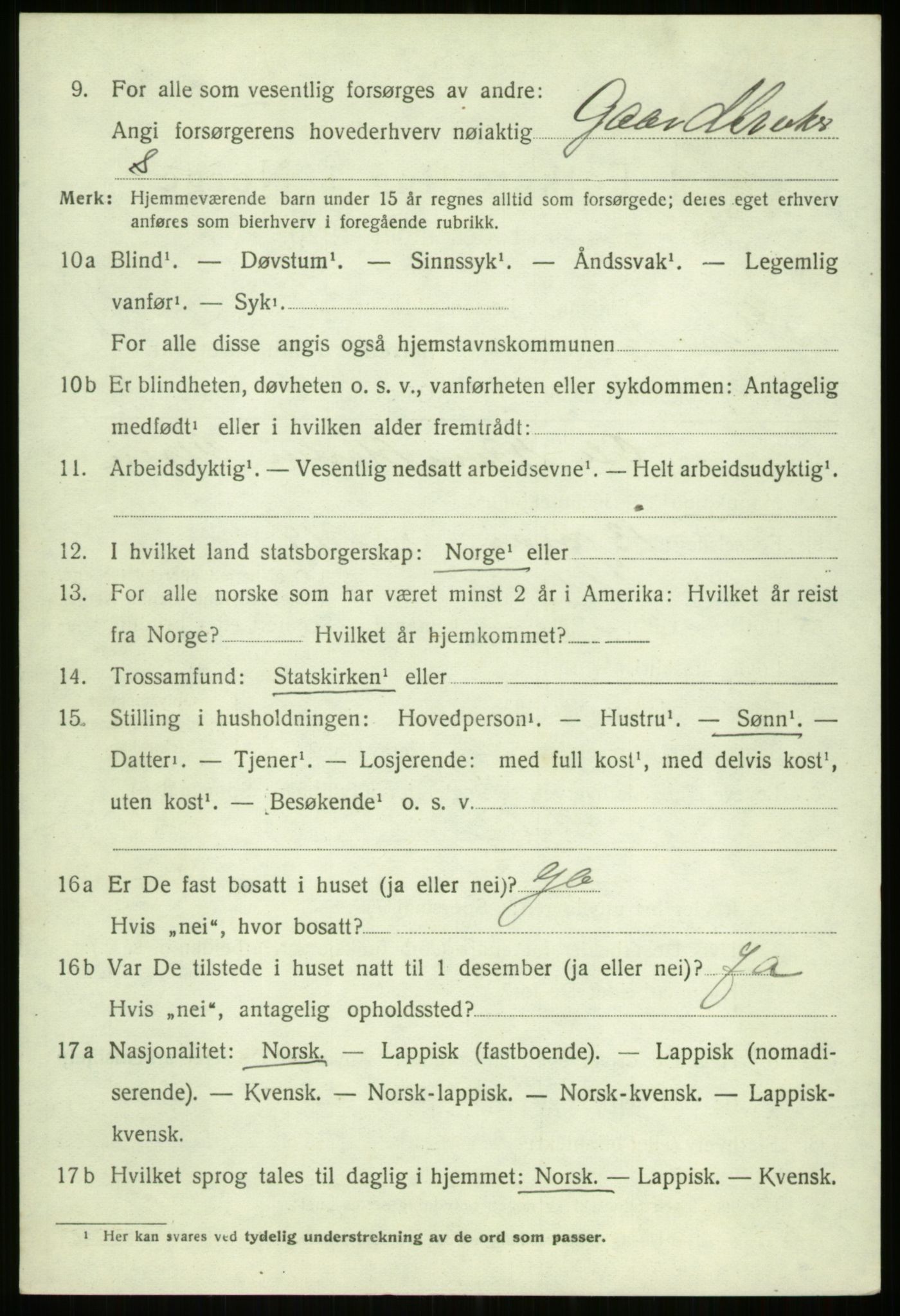 SATØ, 1920 census for Ibestad, 1920, p. 3196