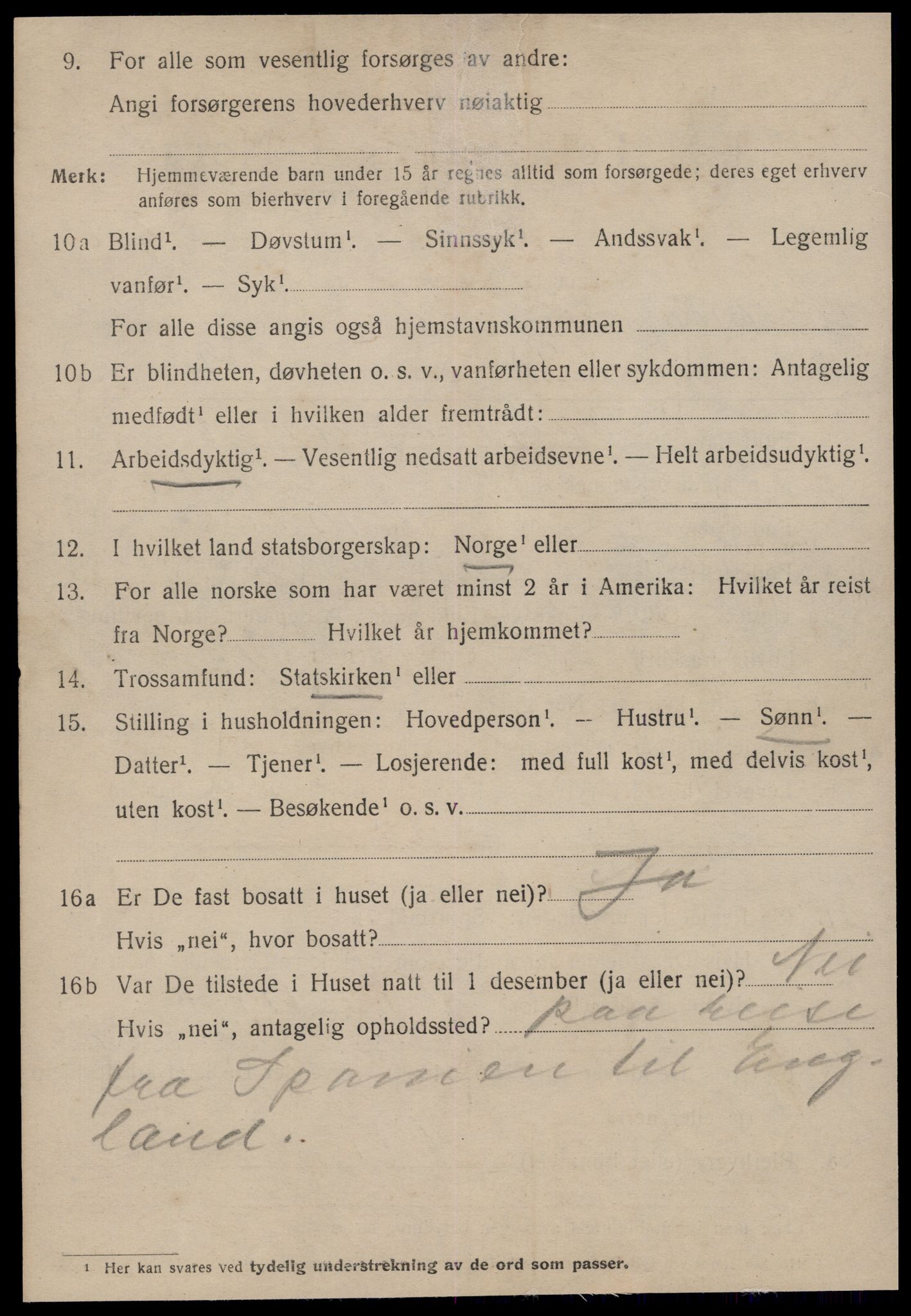 SAT, 1920 census for Kristiansund, 1920, p. 13996