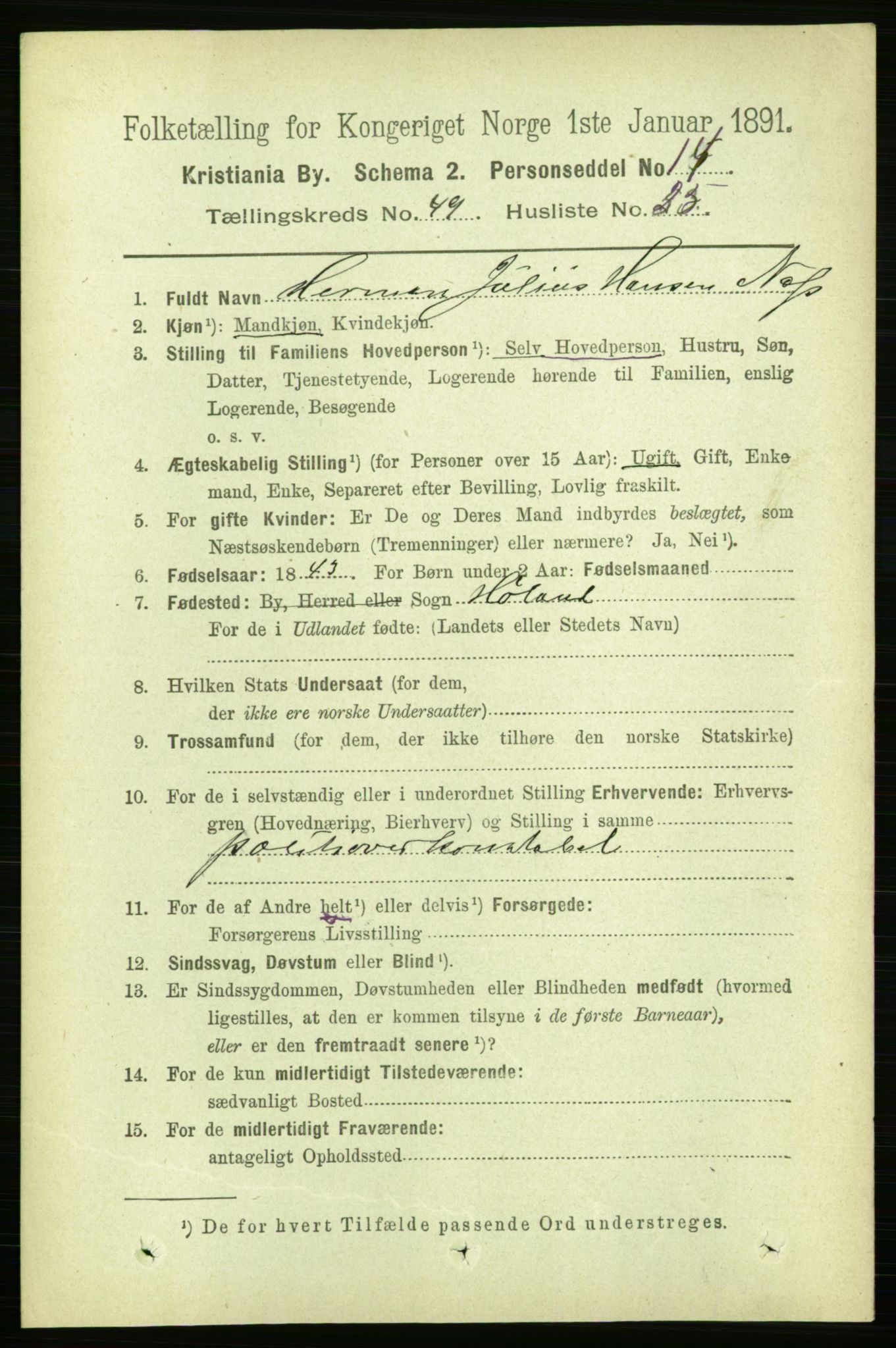 RA, 1891 census for 0301 Kristiania, 1891, p. 28844