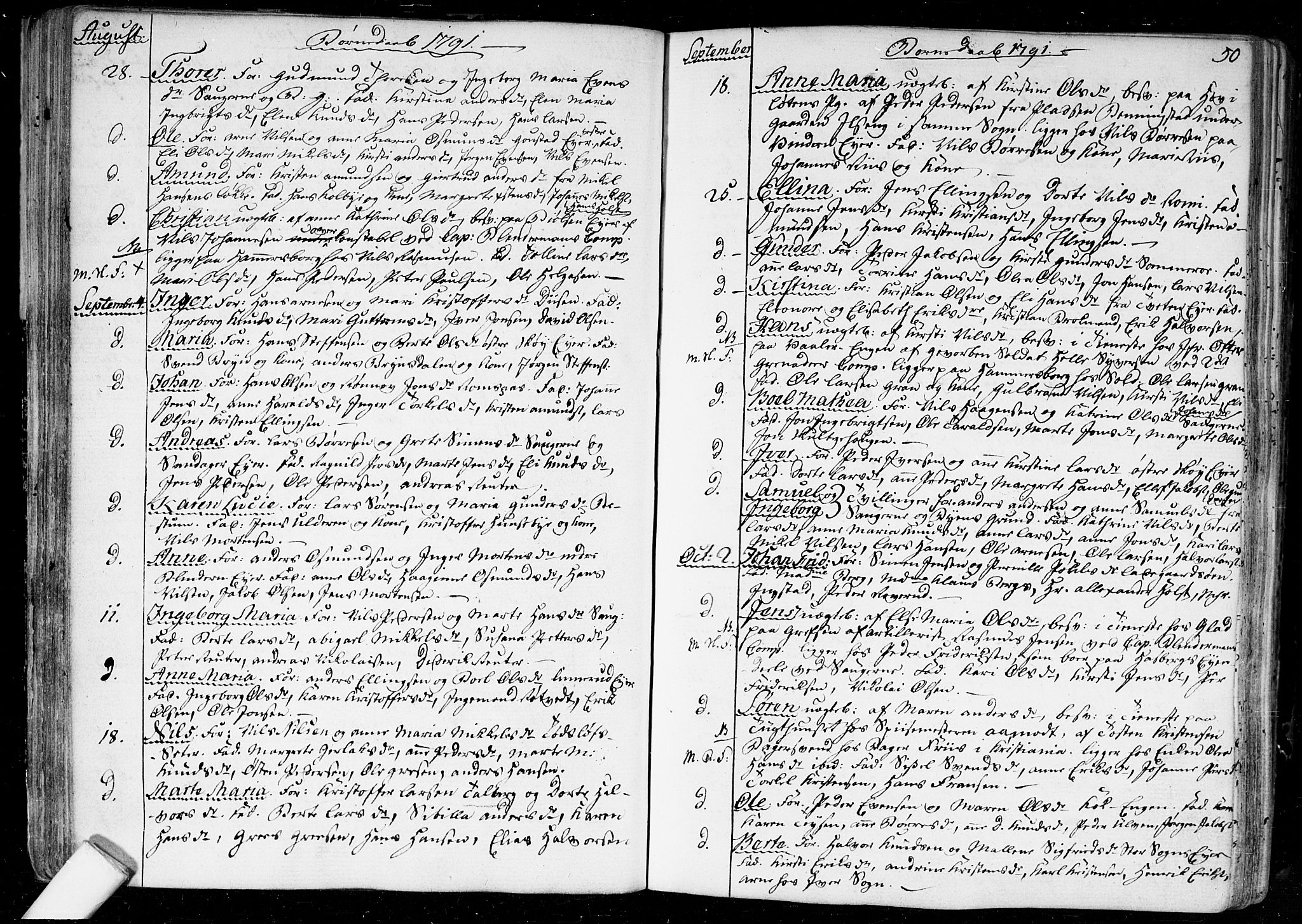 Aker prestekontor kirkebøker, SAO/A-10861/F/L0010: Parish register (official) no. 10, 1786-1809, p. 50