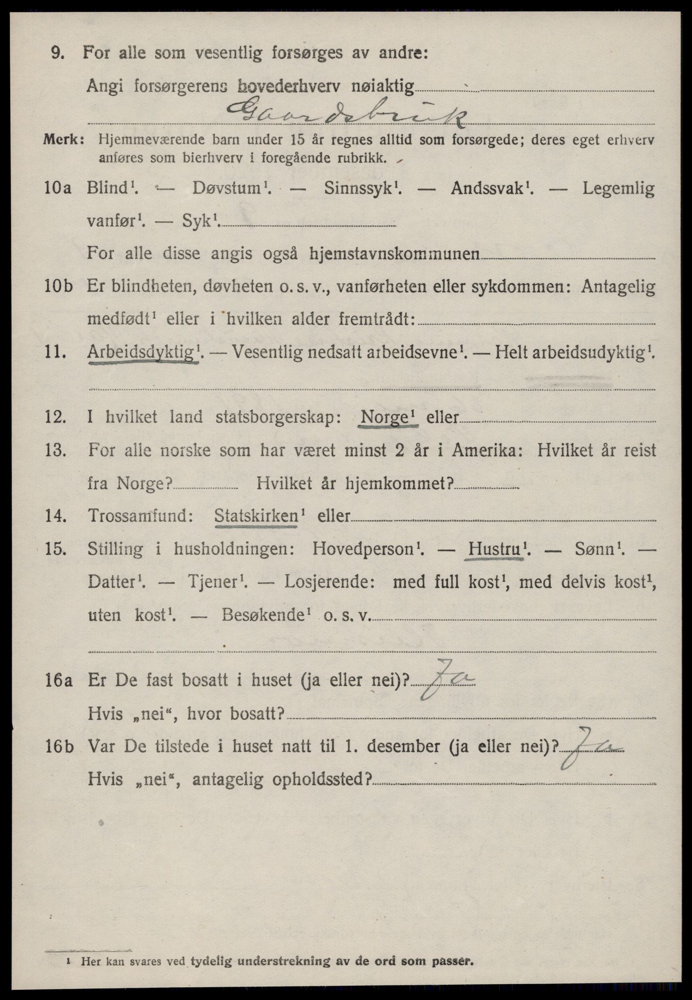 SAT, 1920 census for Hareid, 1920, p. 3176