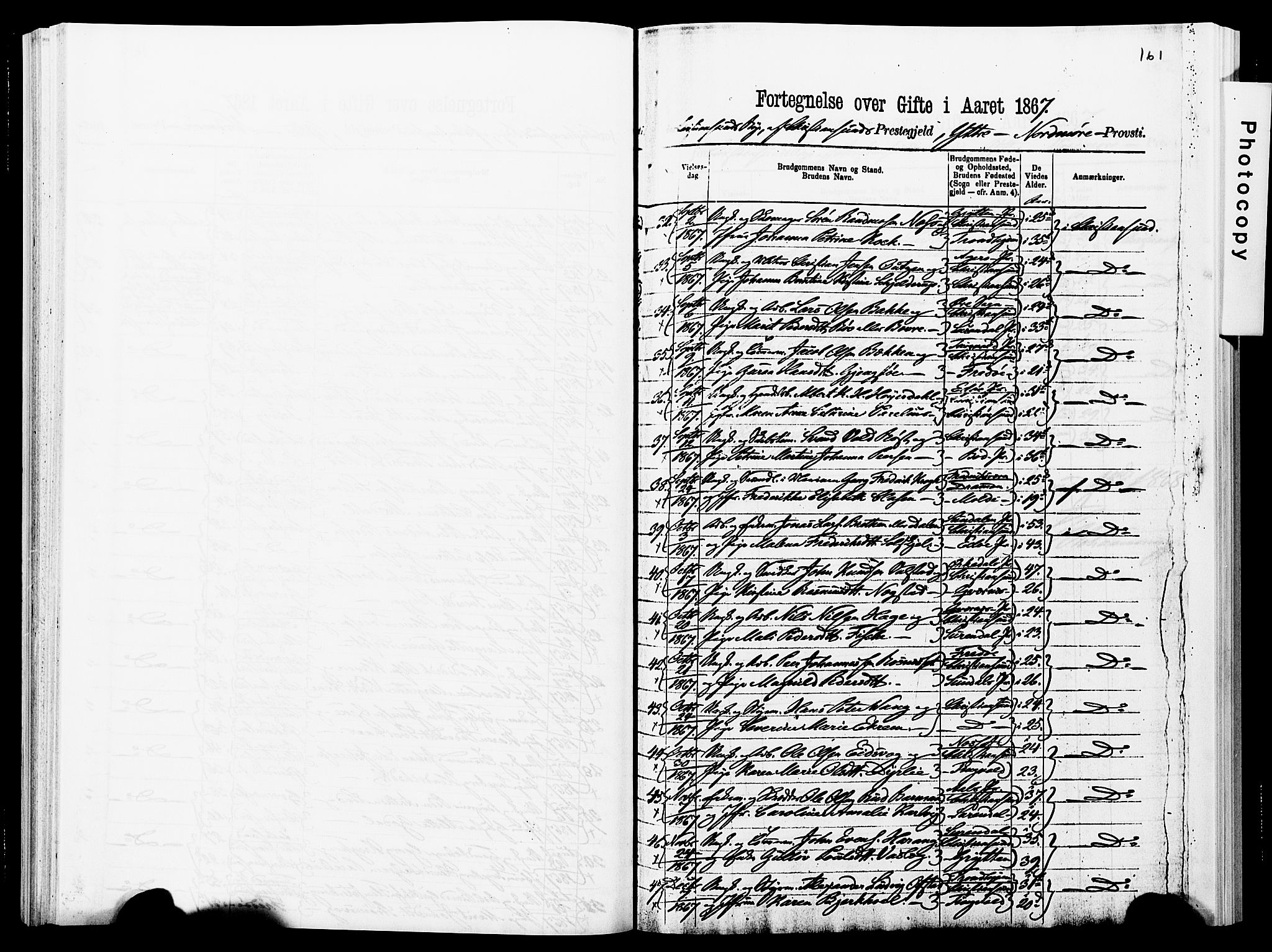 Ministerialprotokoller, klokkerbøker og fødselsregistre - Møre og Romsdal, AV/SAT-A-1454/572/L0857: Parish register (official) no. 572D01, 1866-1872, p. 161