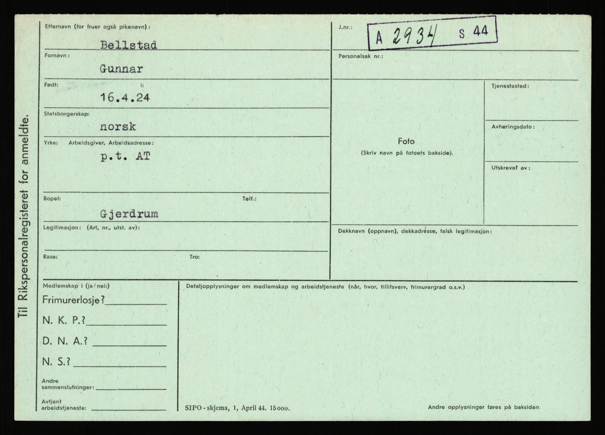 Statspolitiet - Hovedkontoret / Osloavdelingen, AV/RA-S-1329/C/Ca/L0002: Arneberg - Brand, 1943-1945, p. 1779