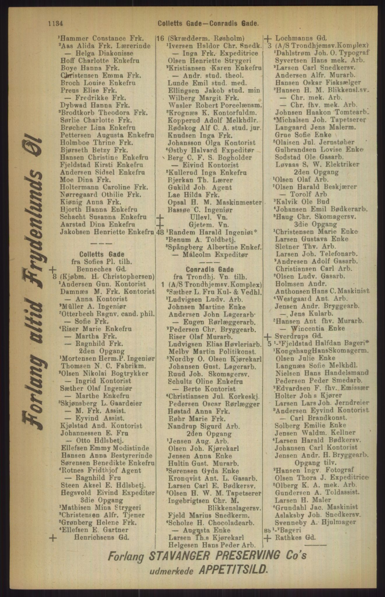 Kristiania/Oslo adressebok, PUBL/-, 1911, p. 1134