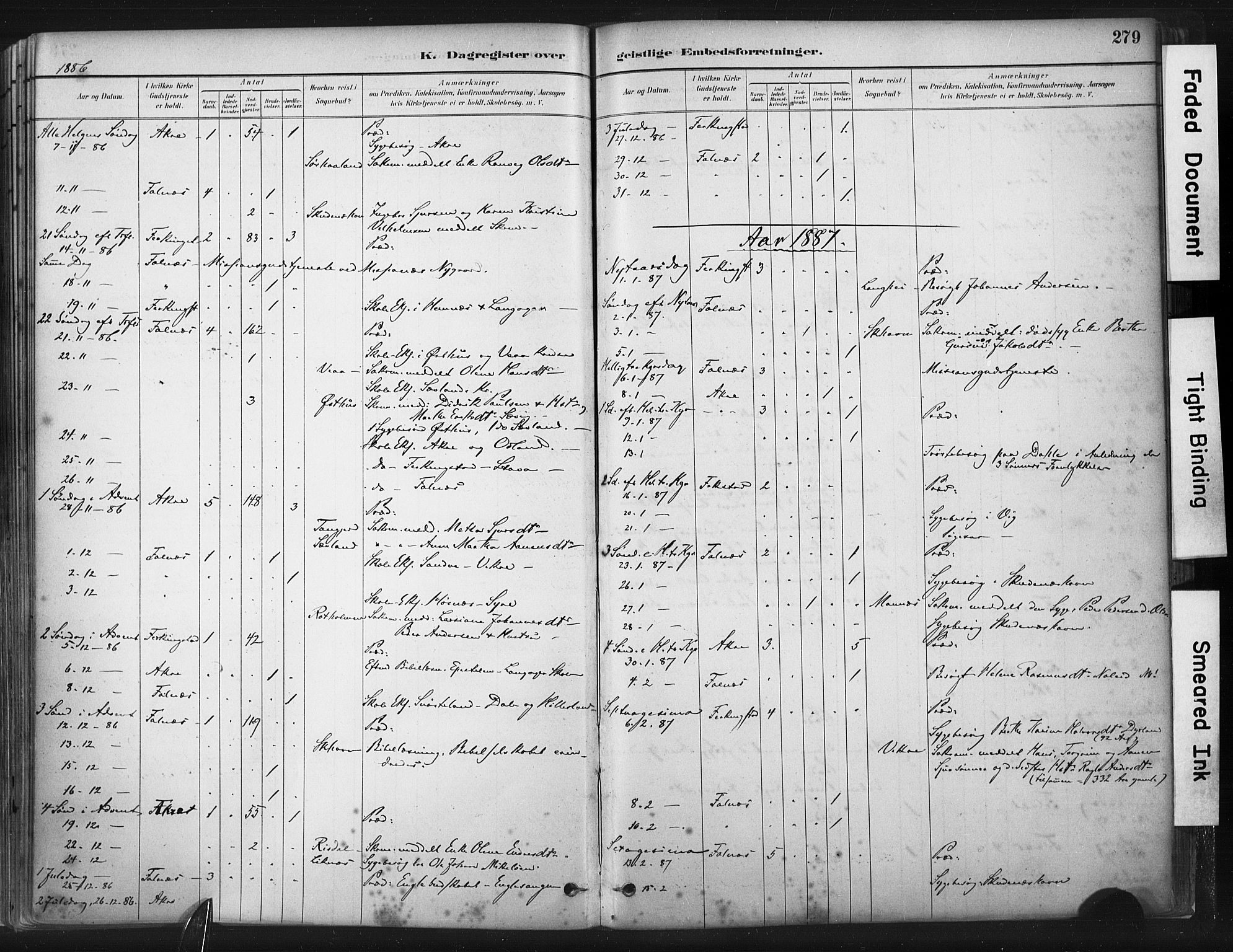 Skudenes sokneprestkontor, SAST/A -101849/H/Ha/Haa/L0009: Parish register (official) no. A 6, 1882-1912, p. 279