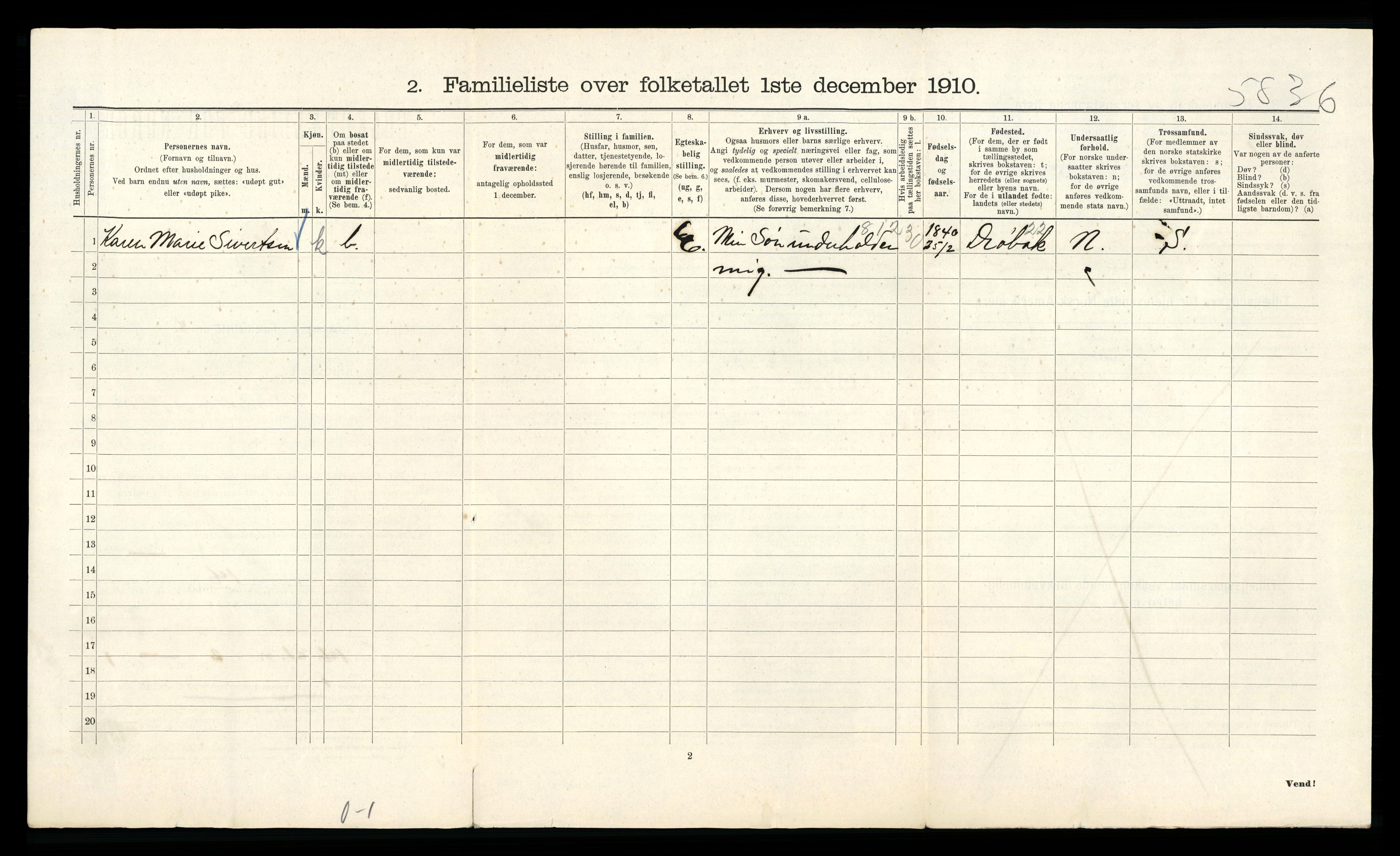 RA, 1910 census for Kristiania, 1910, p. 28070