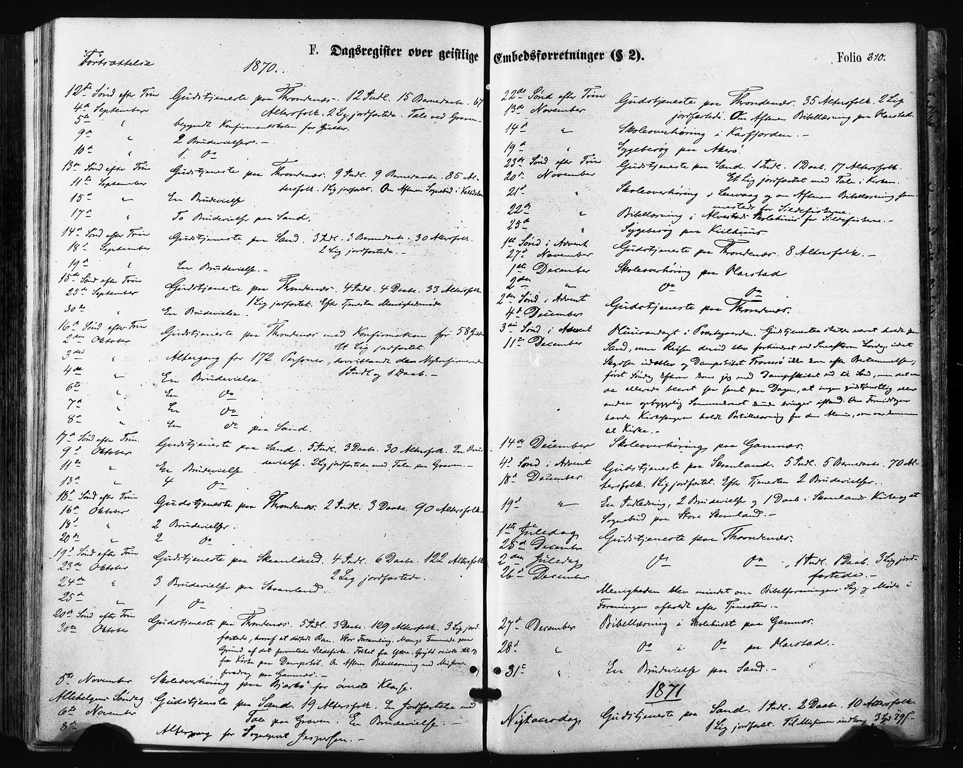 Trondenes sokneprestkontor, SATØ/S-1319/H/Ha/L0013kirke: Parish register (official) no. 13, 1870-1878, p. 310