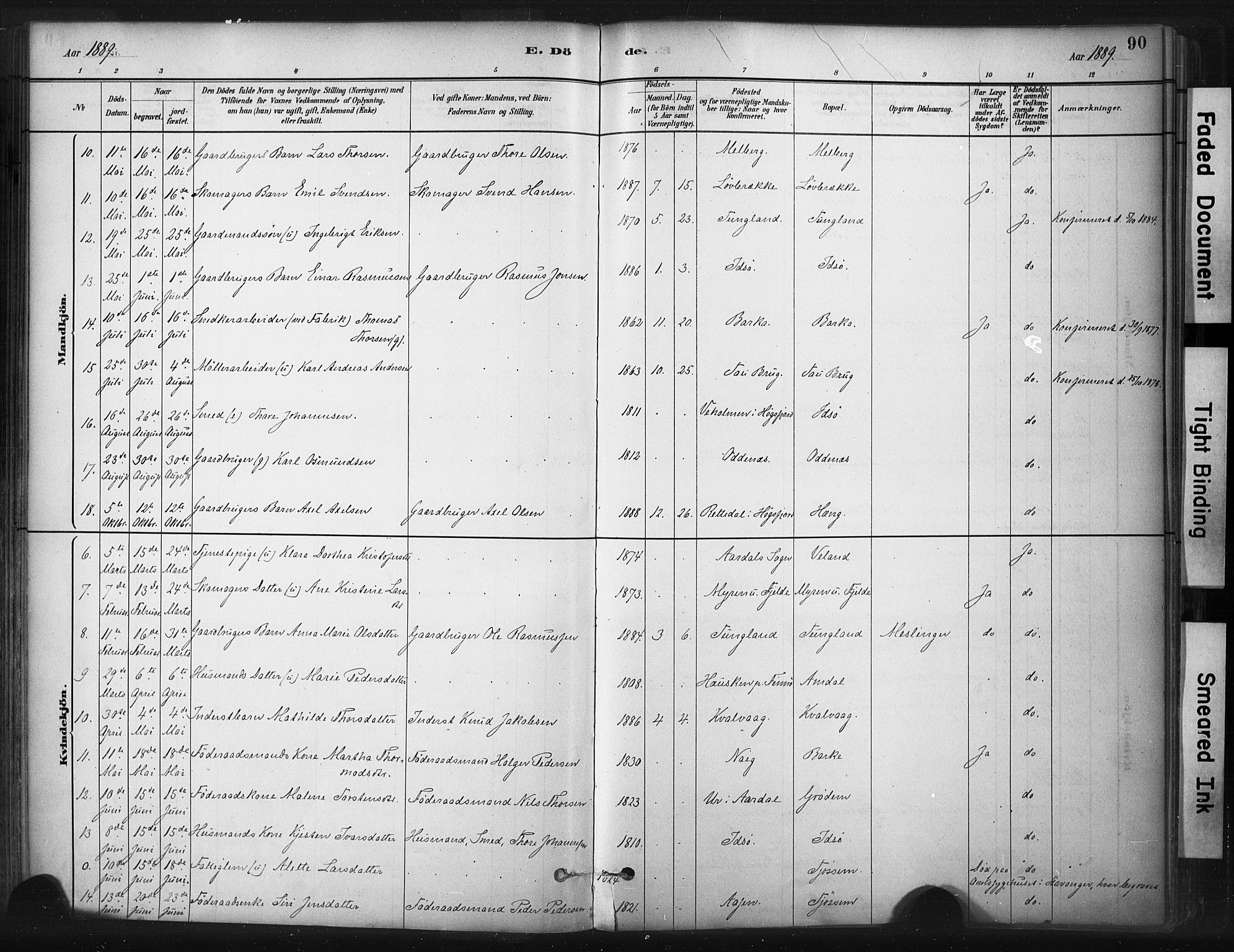 Strand sokneprestkontor, AV/SAST-A-101828/H/Ha/Haa/L0010: Parish register (official) no. A 10, 1882-1929, p. 90