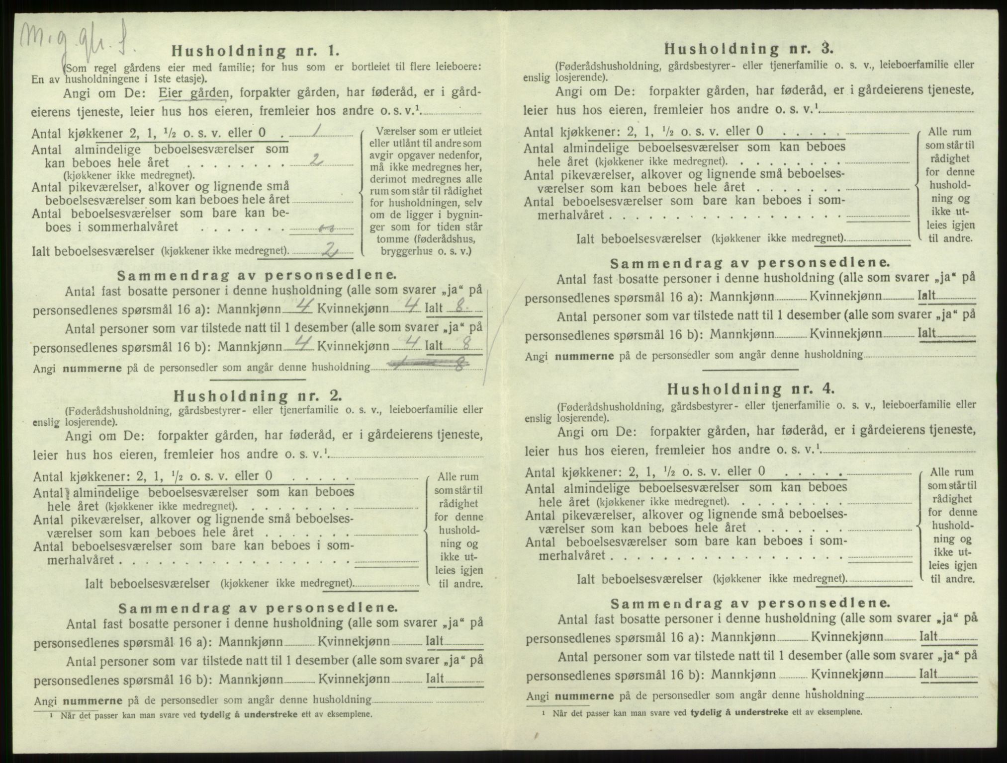 SAB, 1920 census for Gaular, 1920, p. 122
