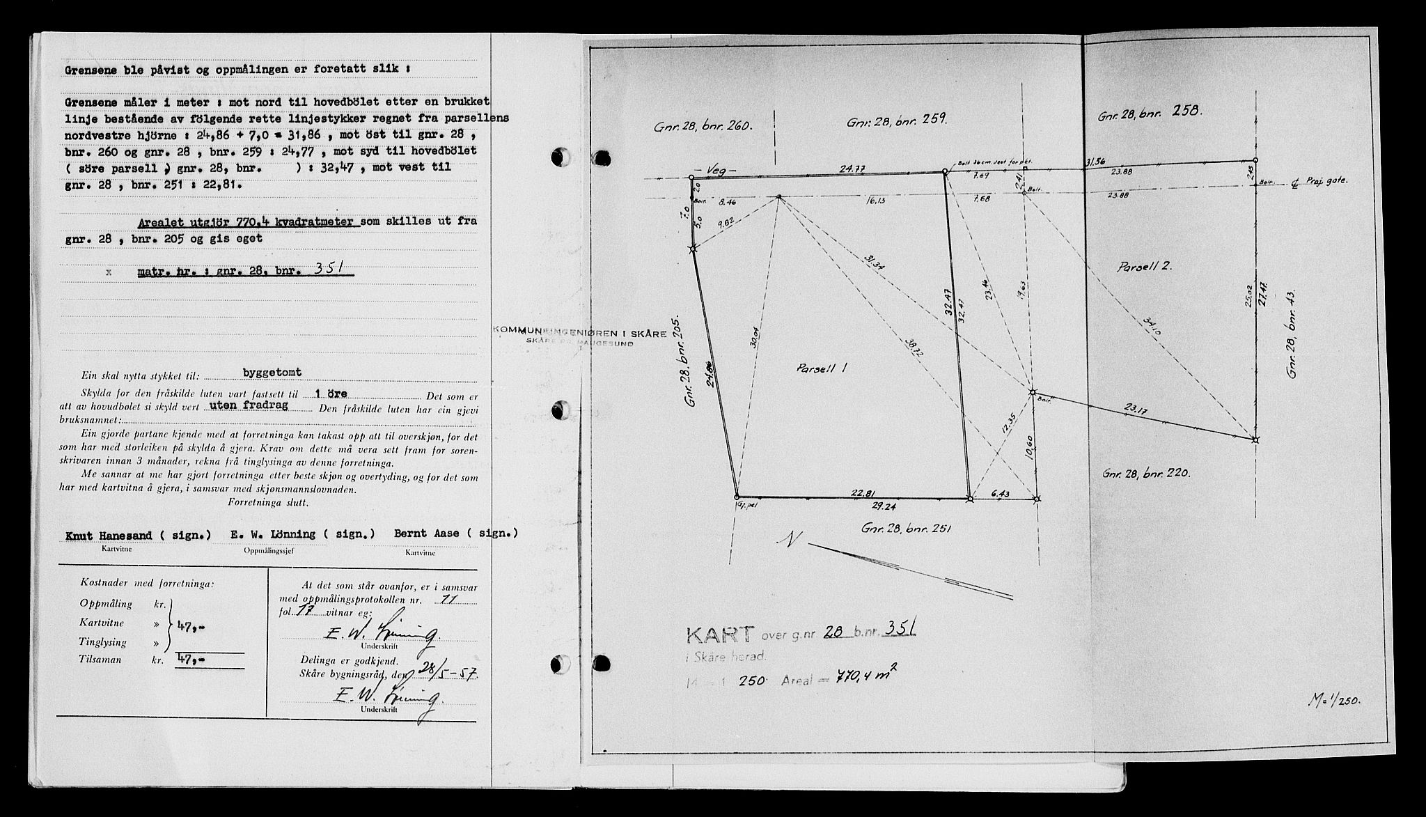 Karmsund sorenskriveri, SAST/A-100311/01/II/IIB/L0125: Mortgage book no. 105A, 1957-1957, Diary no: : 1718/1957