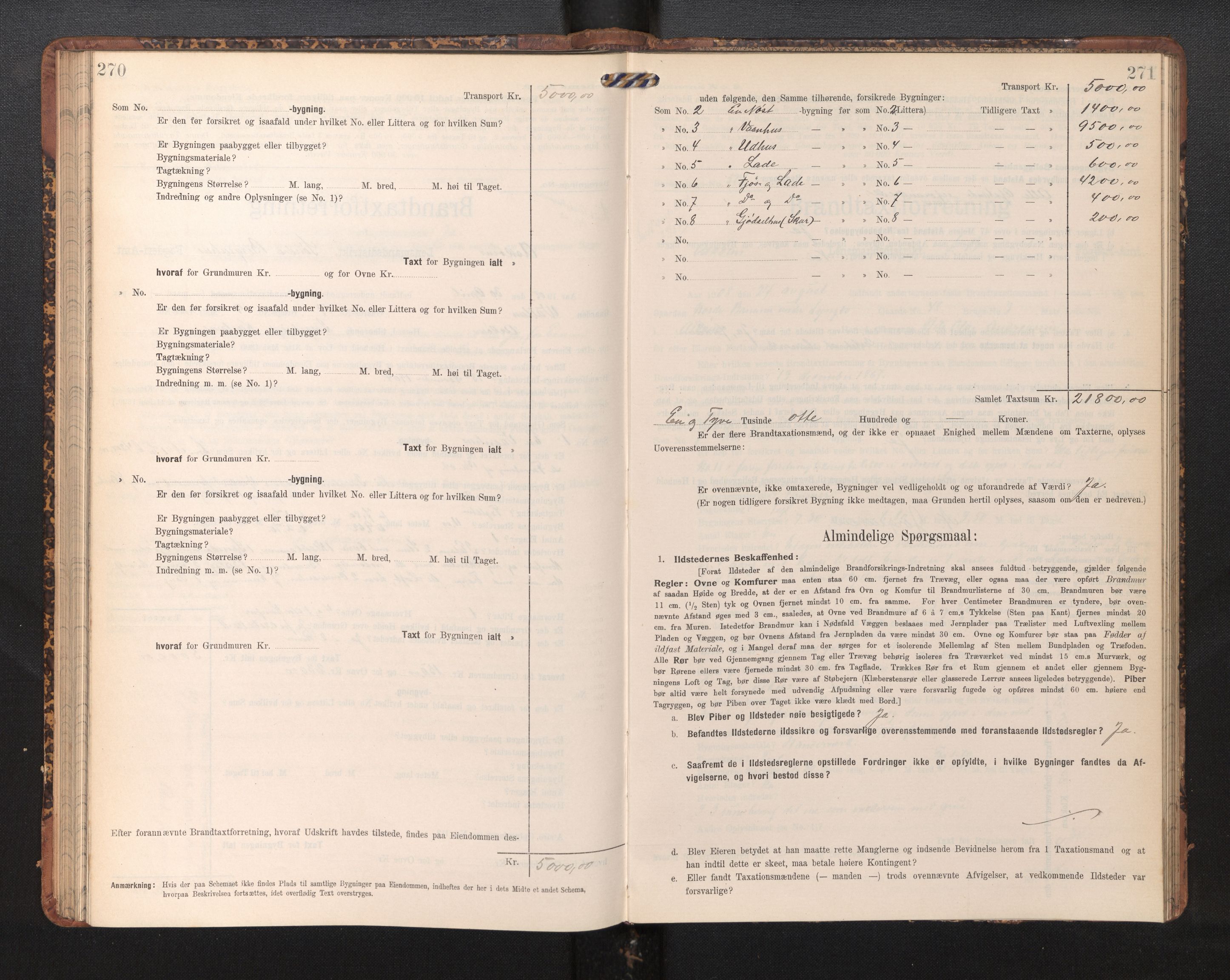 Lensmannen i Askøy, AV/SAB-A-31001/0012/L0006: Branntakstprotokoll, skjematakst, Laksevåg, 1907-1917, p. 270-271