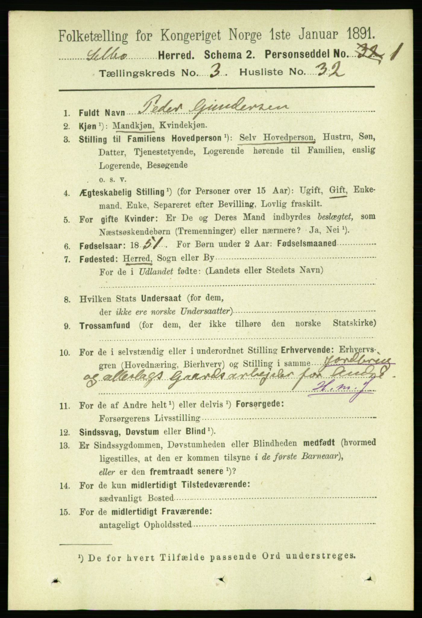RA, 1891 census for 1664 Selbu, 1891, p. 804