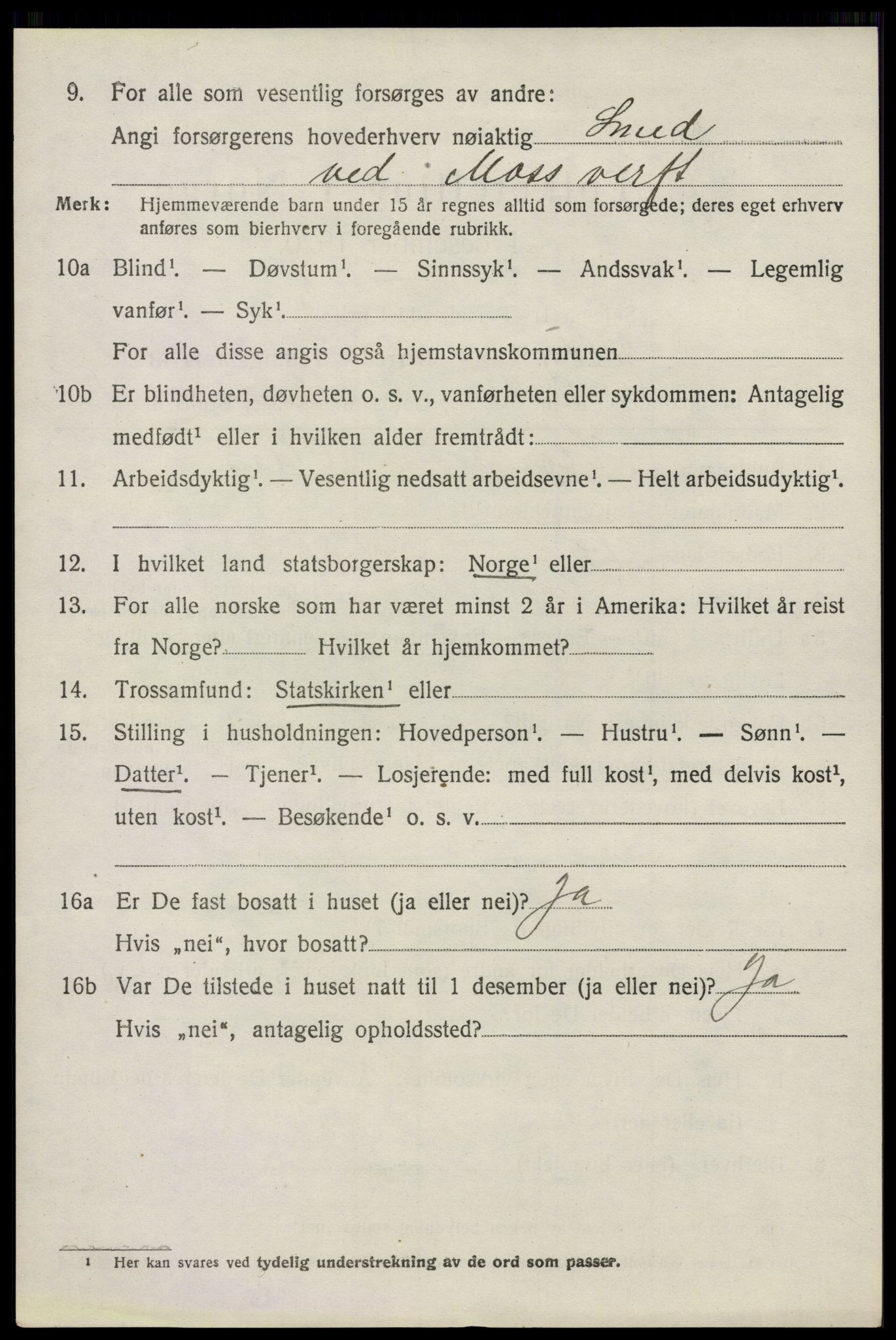 SAO, 1920 census for Moss land district, 1920, p. 3766