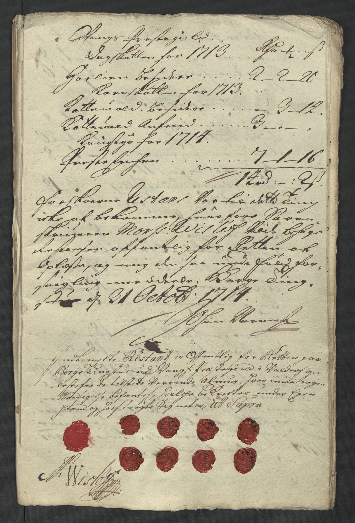 Rentekammeret inntil 1814, Reviderte regnskaper, Fogderegnskap, AV/RA-EA-4092/R18/L1313: Fogderegnskap Hadeland, Toten og Valdres, 1714, p. 202