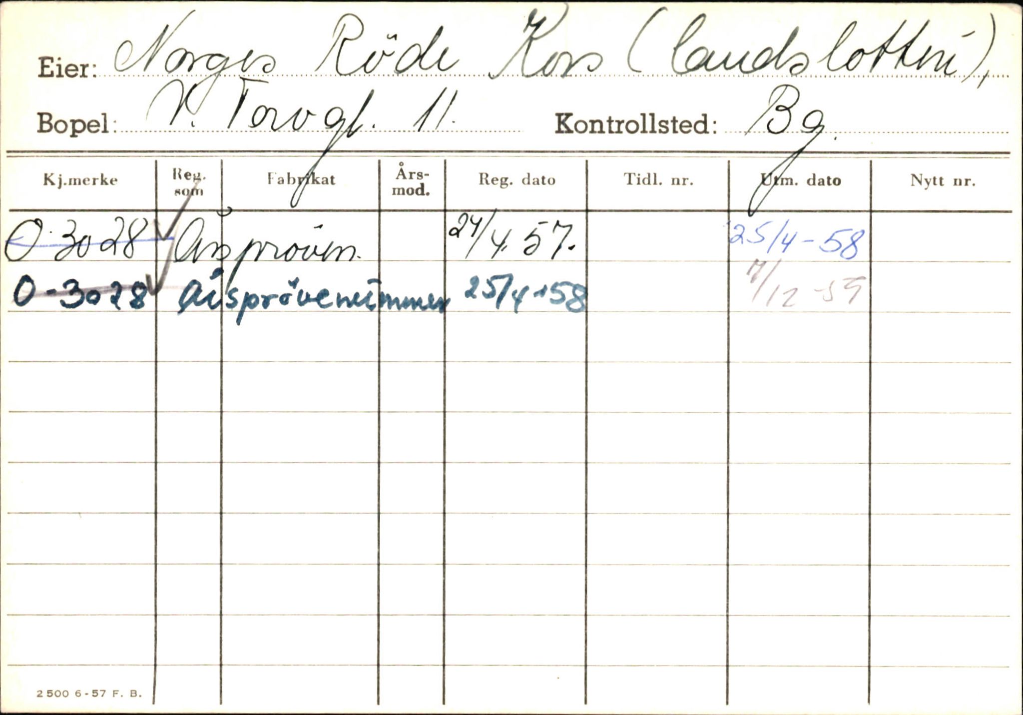 Statens vegvesen, Hordaland vegkontor, AV/SAB-A-5201/2/Hb/L0026: O-eierkort N-O, 1920-1971, p. 8