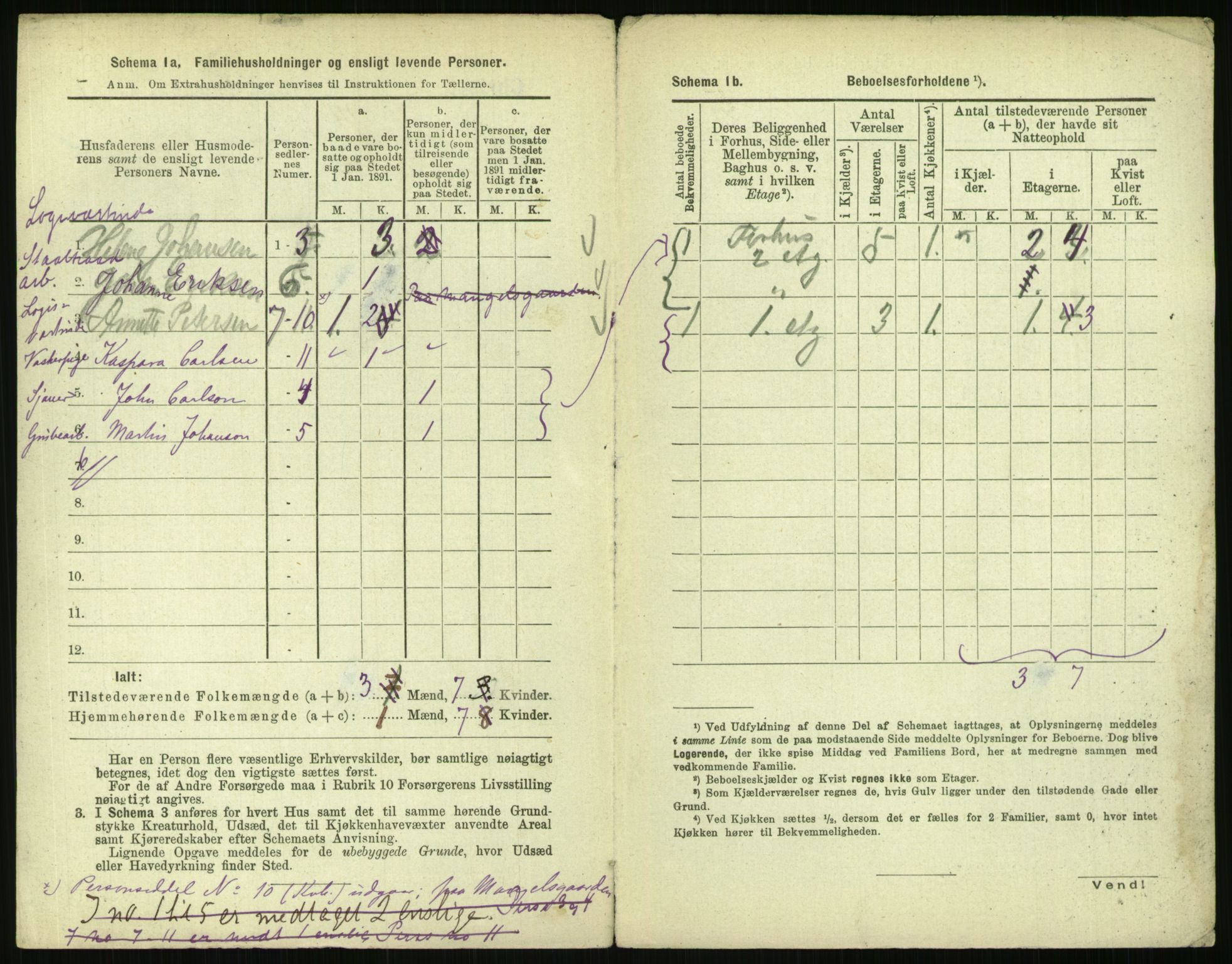 RA, 1891 census for 0301 Kristiania, 1891, p. 11597