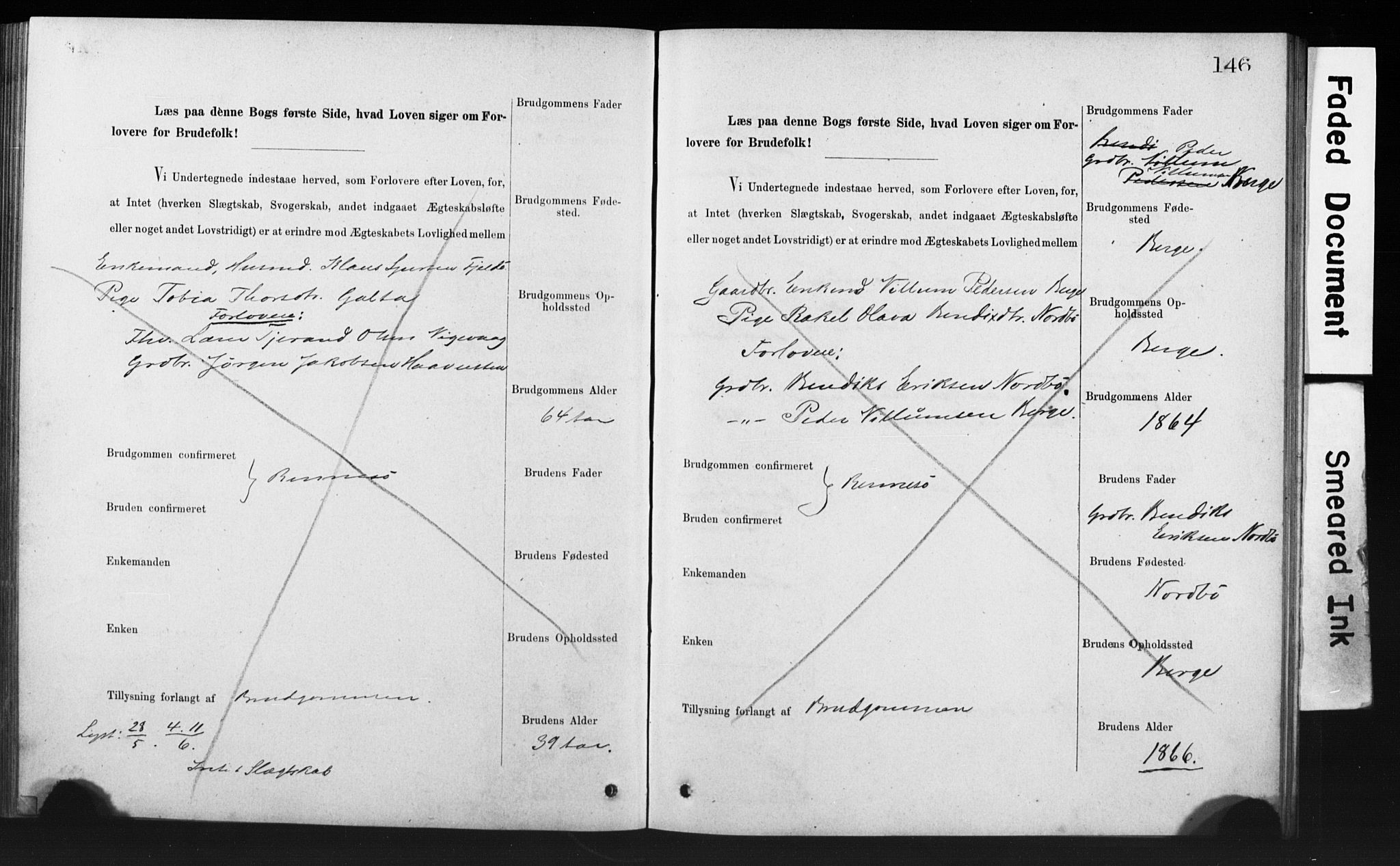 Rennesøy sokneprestkontor, SAST/A -101827/I/Ie/L0001: Banns register no. 1, 1873-1898, p. 146
