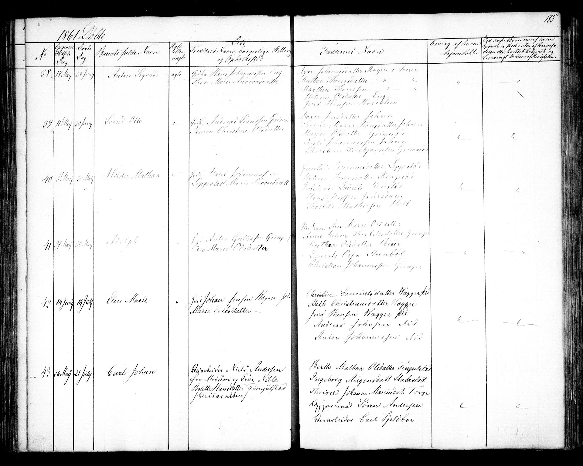 Hobøl prestekontor Kirkebøker, AV/SAO-A-2002/F/Fa/L0003: Parish register (official) no. I 3, 1842-1864, p. 175