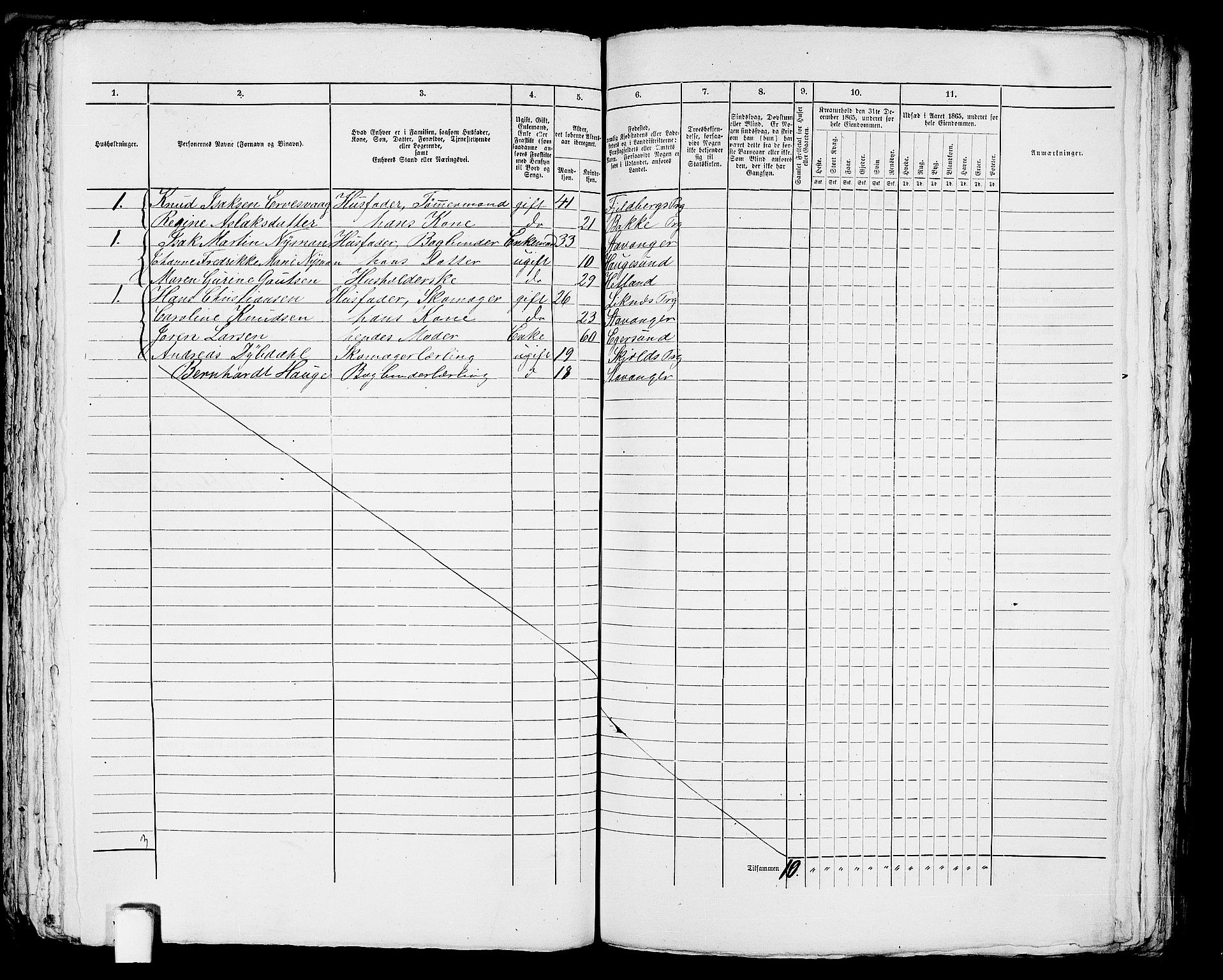 RA, 1865 census for Torvastad/Haugesund, 1865, p. 284