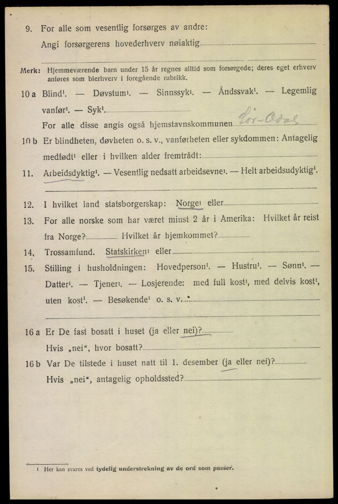 SAH, 1920 census for Brandval, 1920, p. 4371