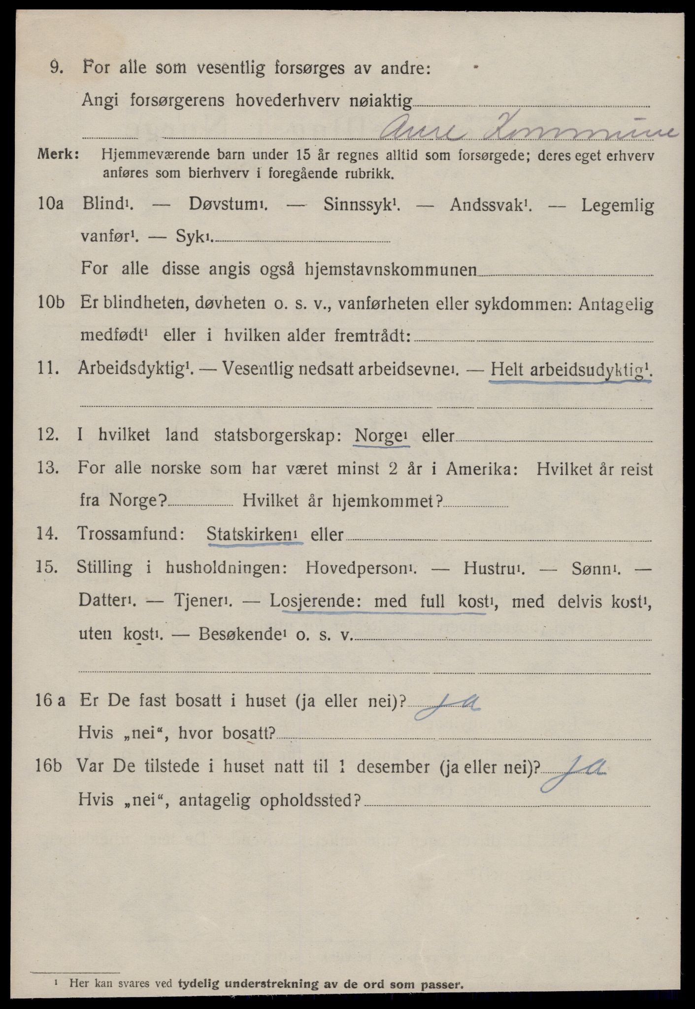 SAT, 1920 census for Aure, 1920, p. 4233