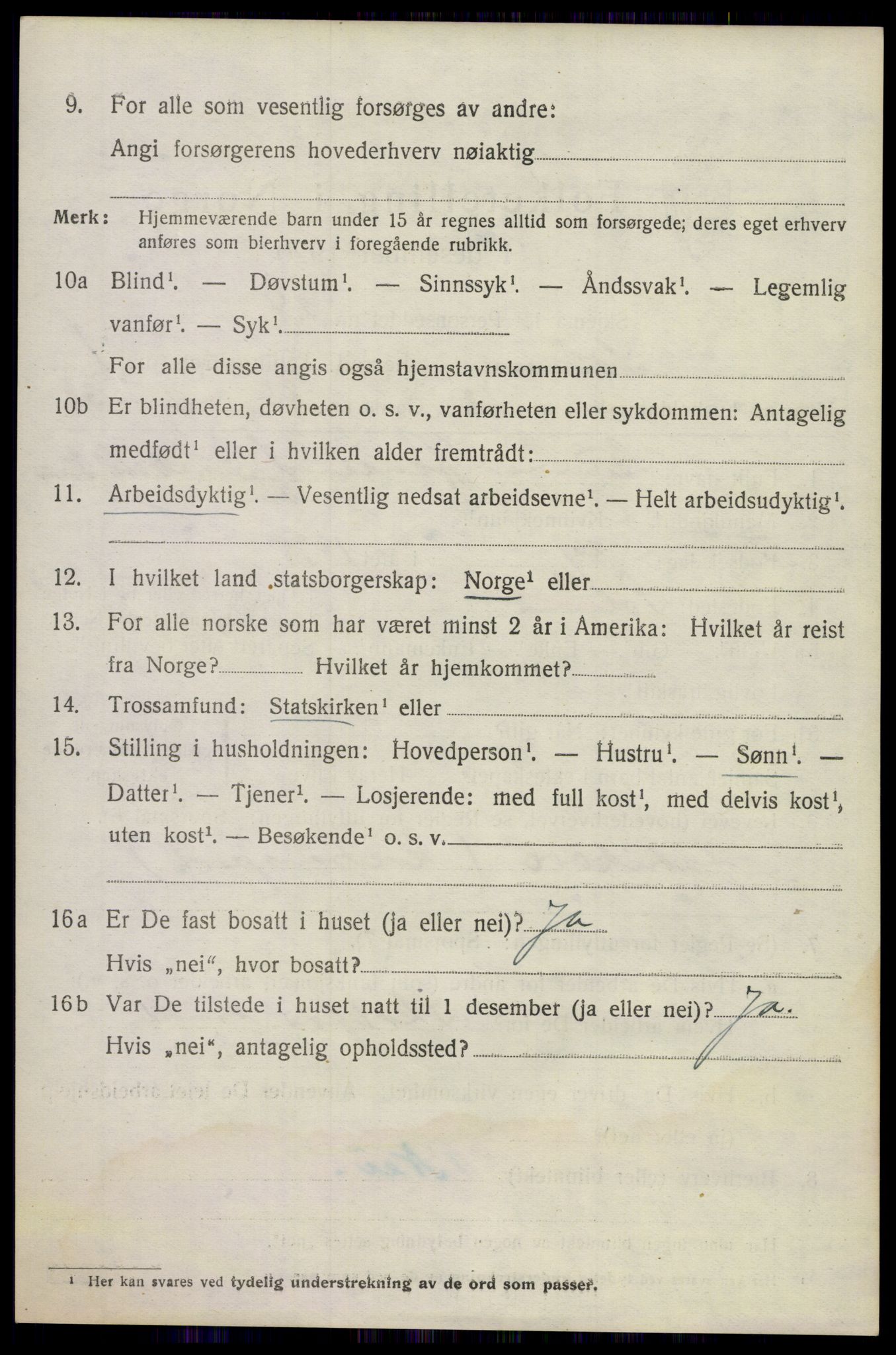 SAKO, 1920 census for Solum, 1920, p. 5589