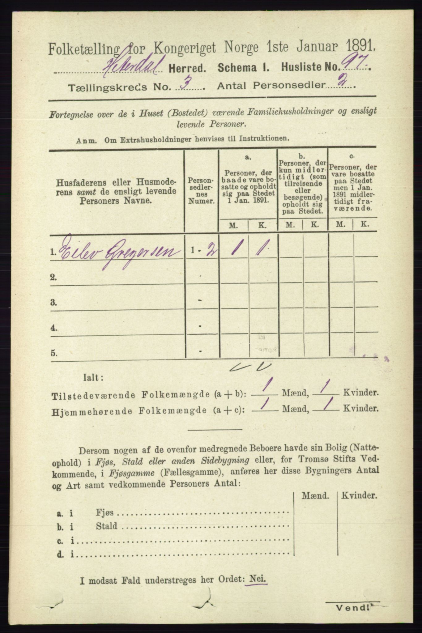 RA, 1891 census for 0823 Heddal, 1891, p. 988