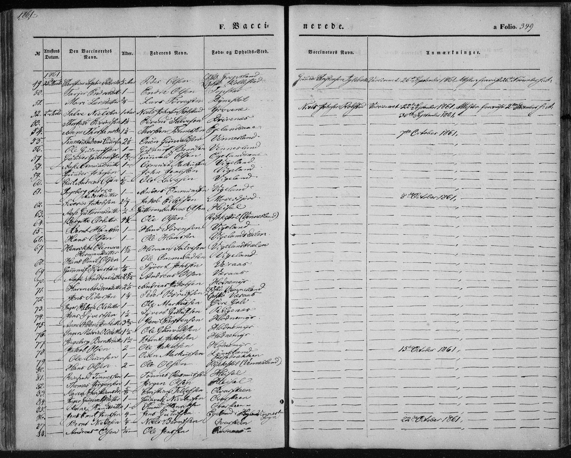 Vennesla sokneprestkontor, AV/SAK-1111-0045/Fa/Fac/L0007: Parish register (official) no. A 7, 1855-1873, p. 349