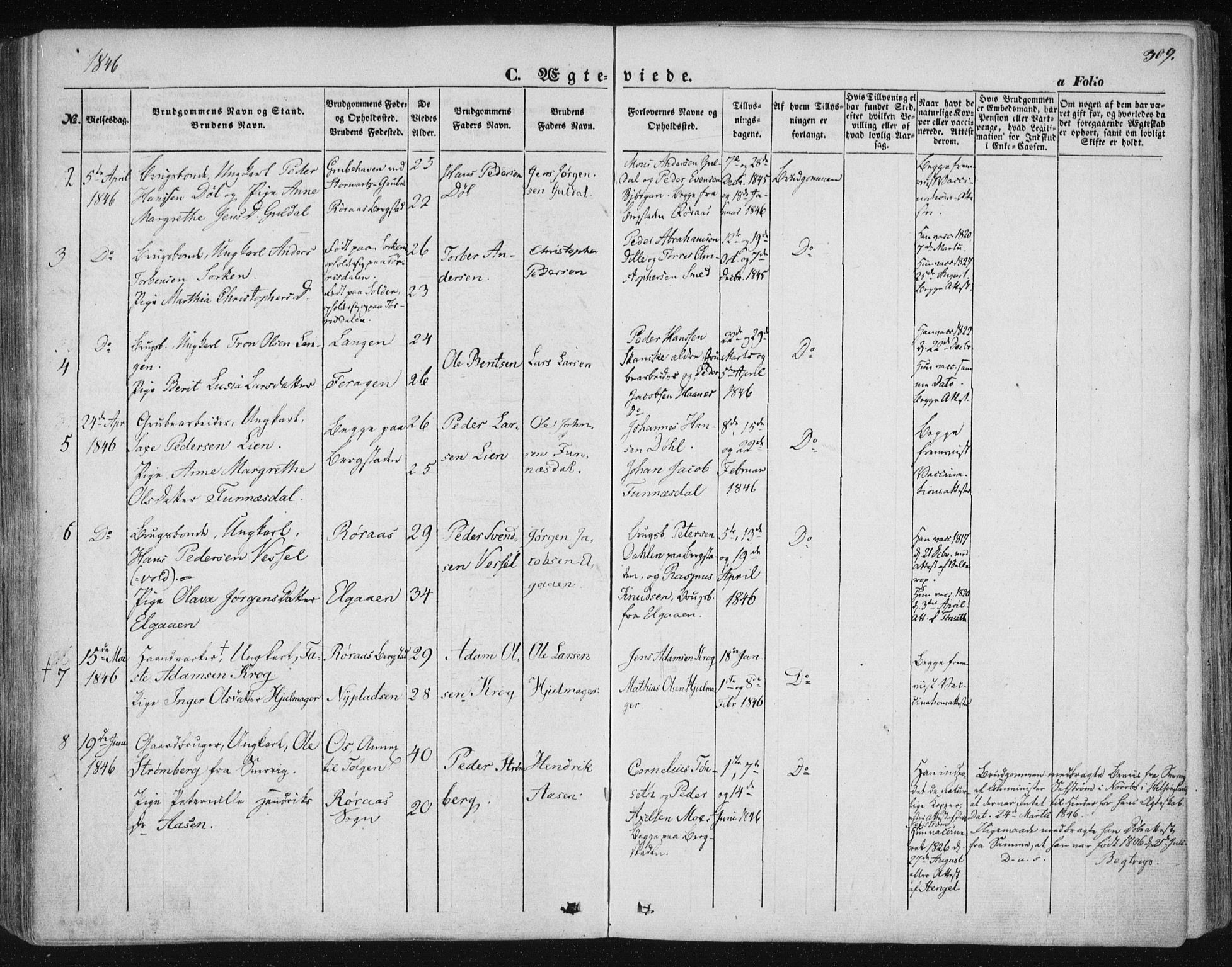 Ministerialprotokoller, klokkerbøker og fødselsregistre - Sør-Trøndelag, SAT/A-1456/681/L0931: Parish register (official) no. 681A09, 1845-1859, p. 309