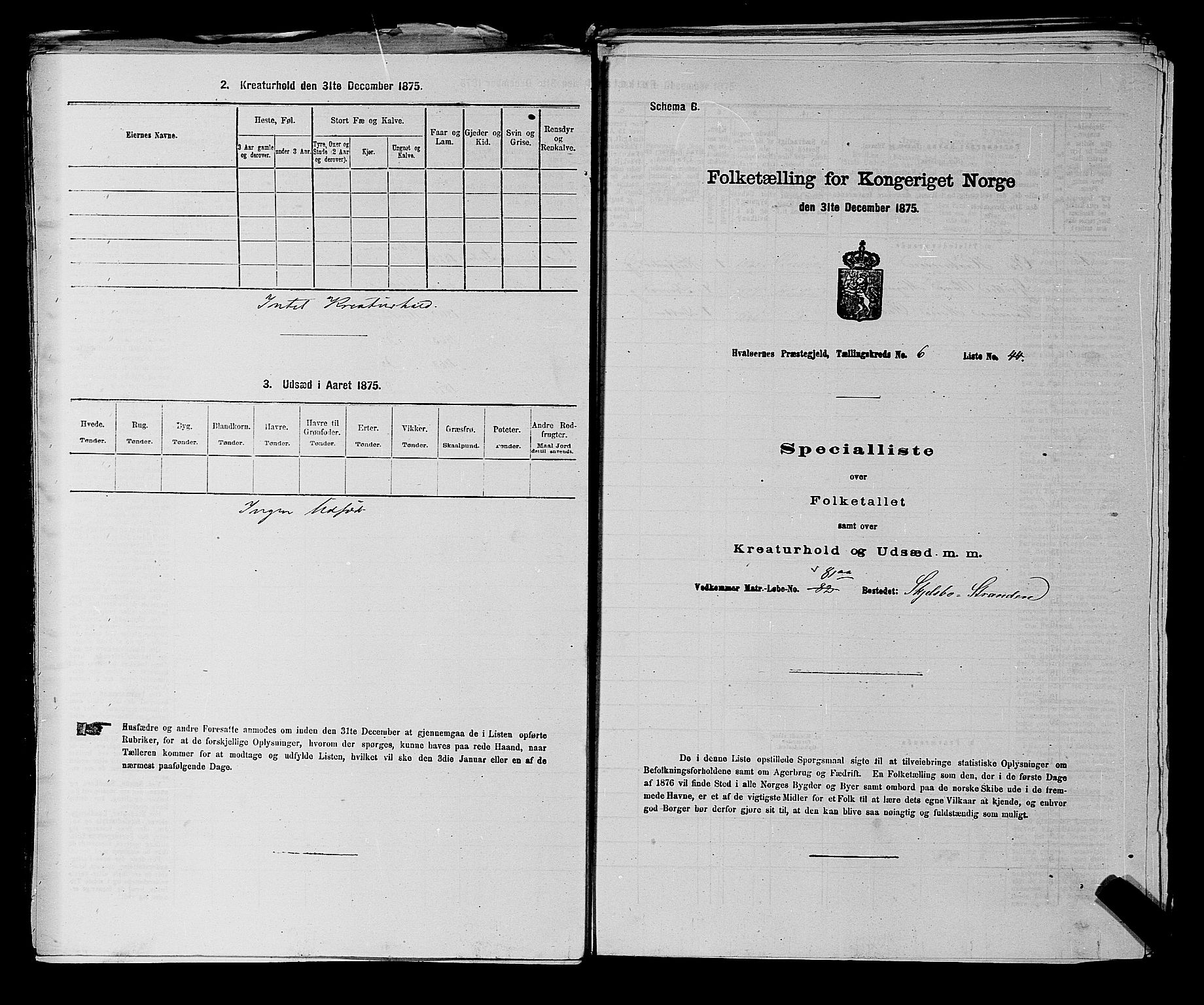 RA, 1875 census for 0111P Hvaler, 1875, p. 825