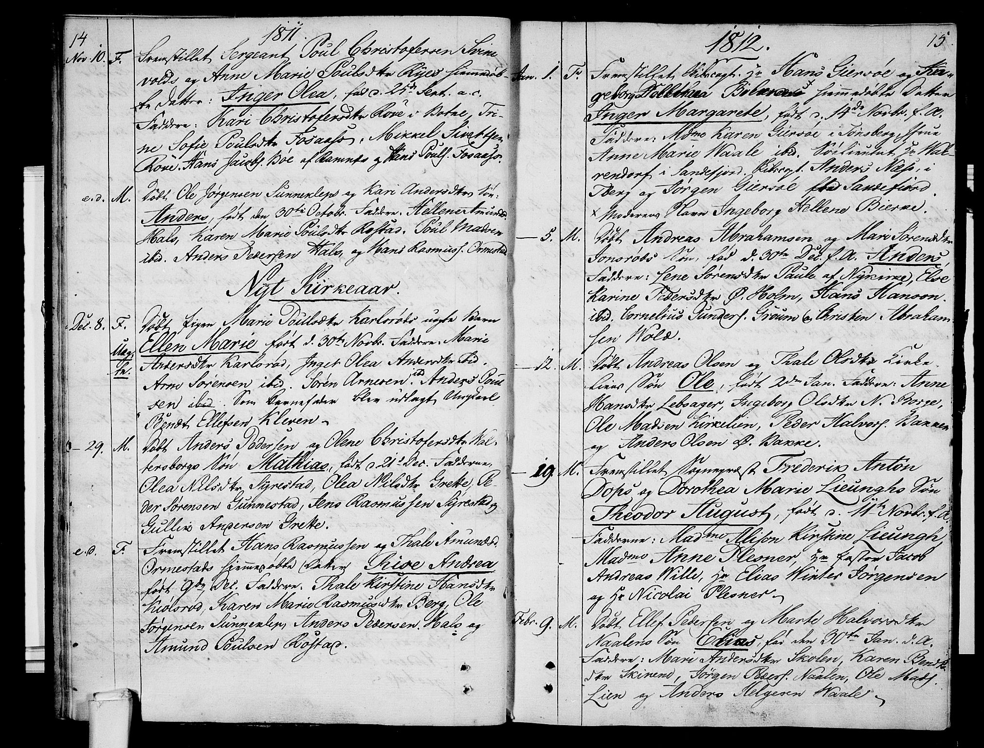 Våle kirkebøker, SAKO/A-334/F/Fa/L0006: Parish register (official) no. I 6, 1808-1814, p. 14-15