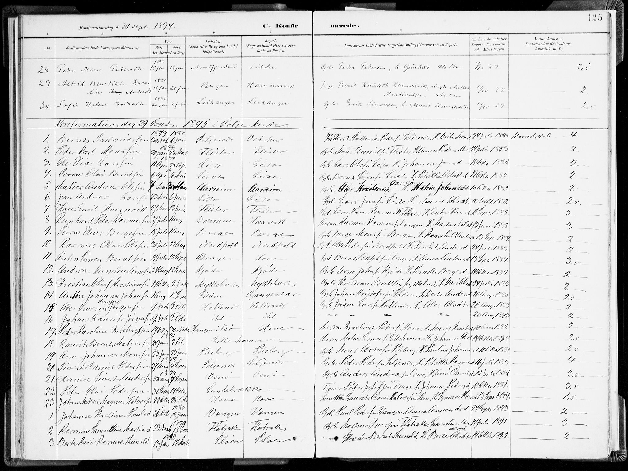 Selje sokneprestembete, AV/SAB-A-99938/H/Ha/Haa/Haab: Parish register (official) no. B 2, 1891-1907, p. 125