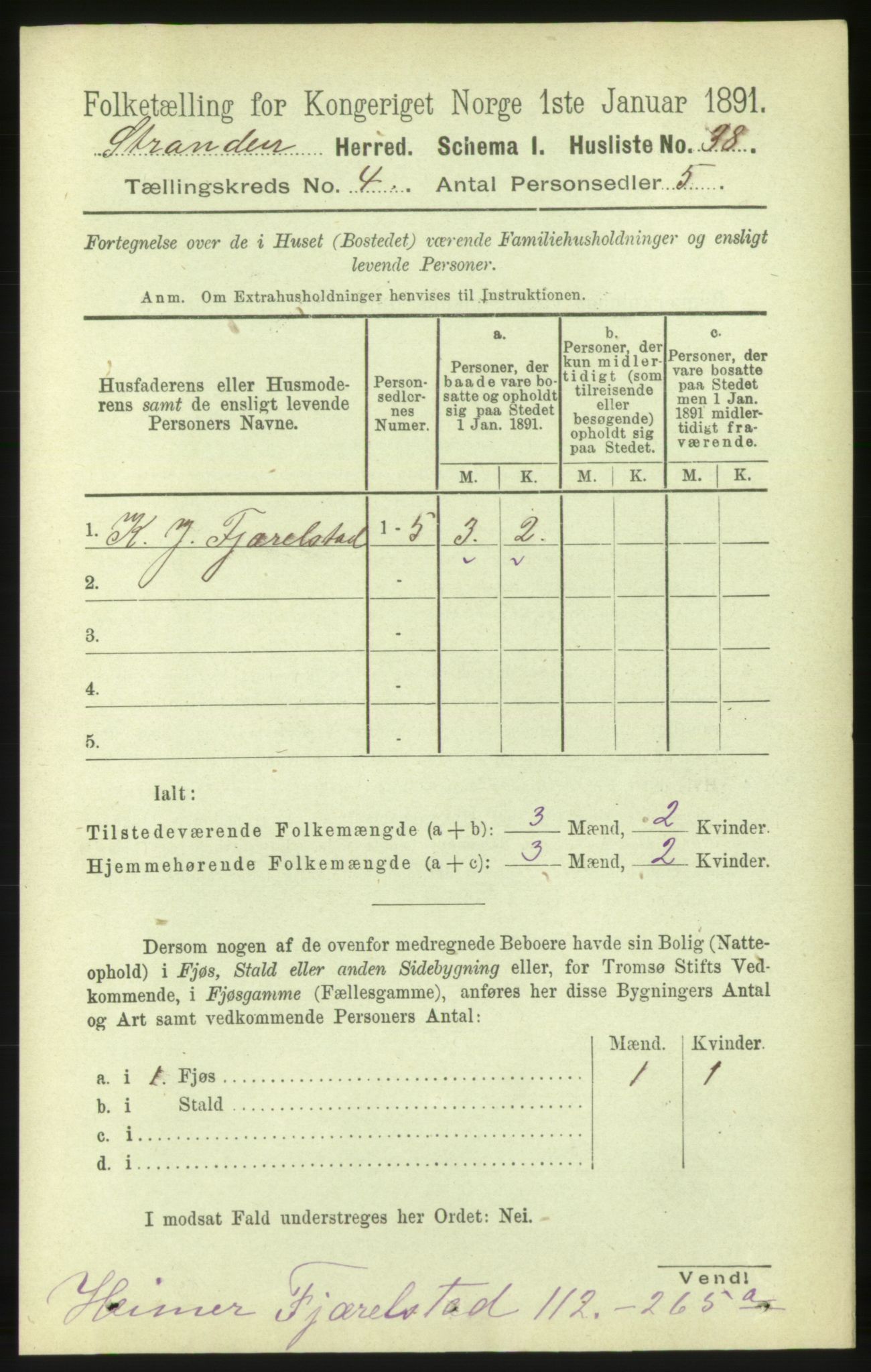 RA, 1891 census for 1525 Stranda, 1891, p. 787