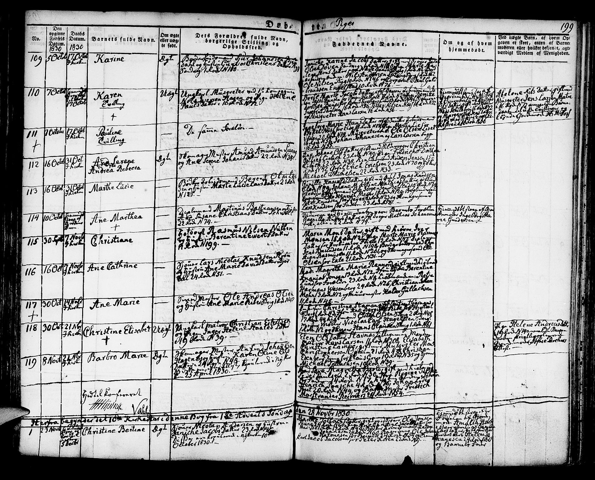 Korskirken sokneprestembete, AV/SAB-A-76101/H/Hab: Parish register (copy) no. A 3, 1821-1831, p. 199