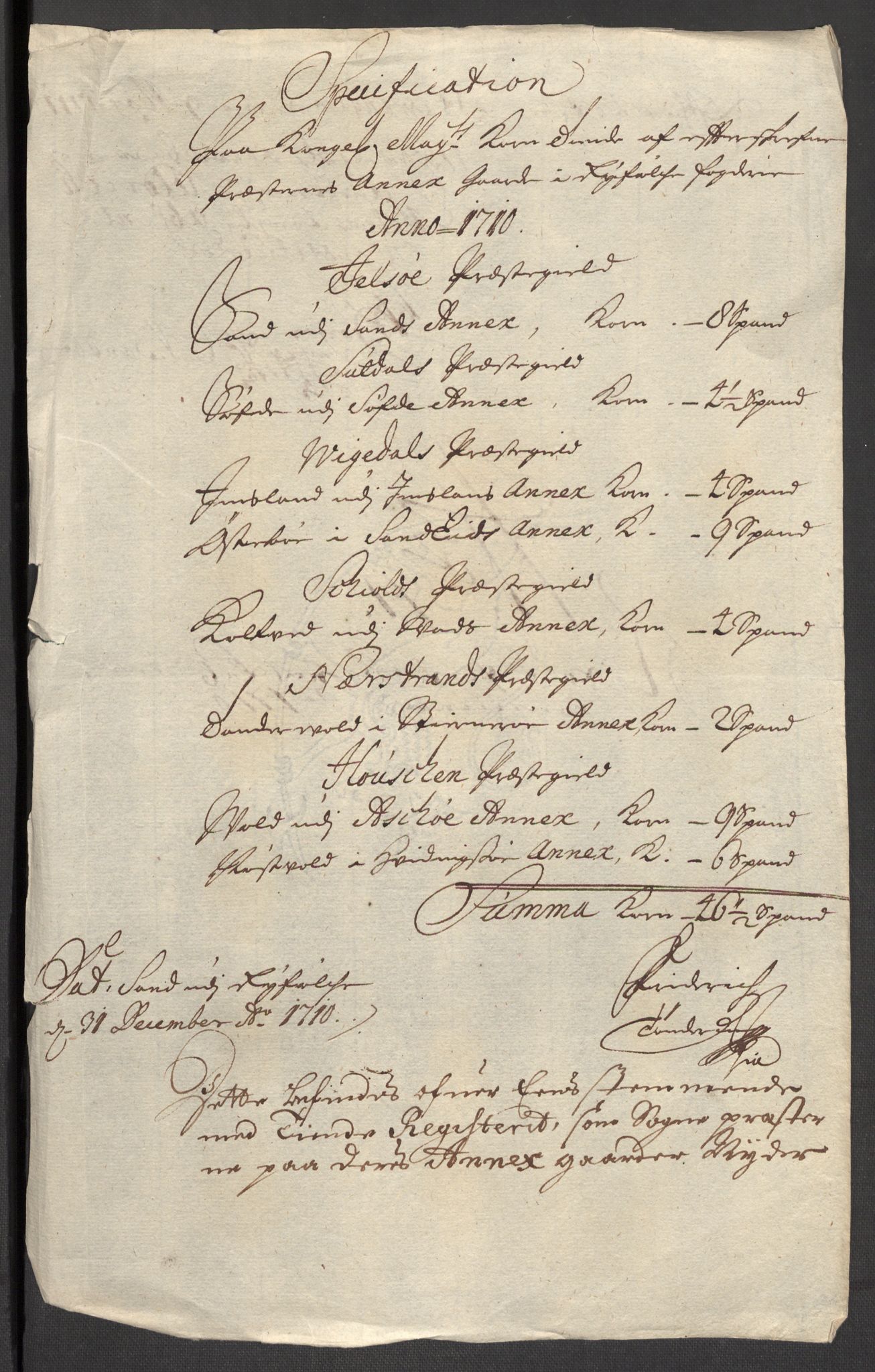 Rentekammeret inntil 1814, Reviderte regnskaper, Fogderegnskap, AV/RA-EA-4092/R47/L2862: Fogderegnskap Ryfylke, 1710, p. 61