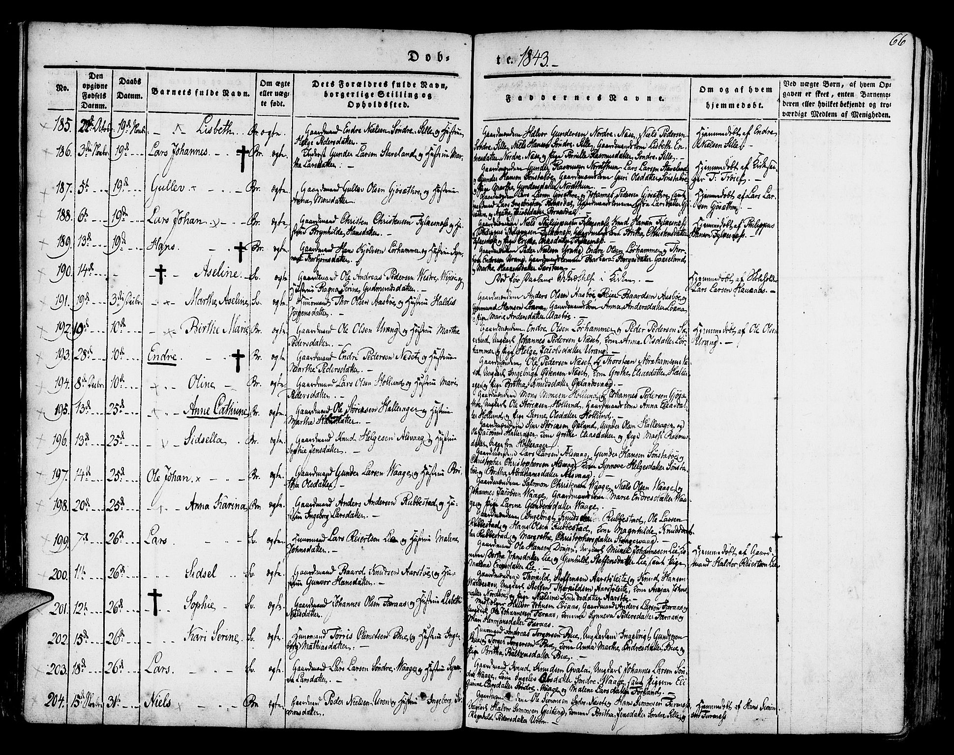 Finnås sokneprestembete, AV/SAB-A-99925/H/Ha/Haa/Haaa/L0006: Parish register (official) no. A 6, 1836-1850, p. 66