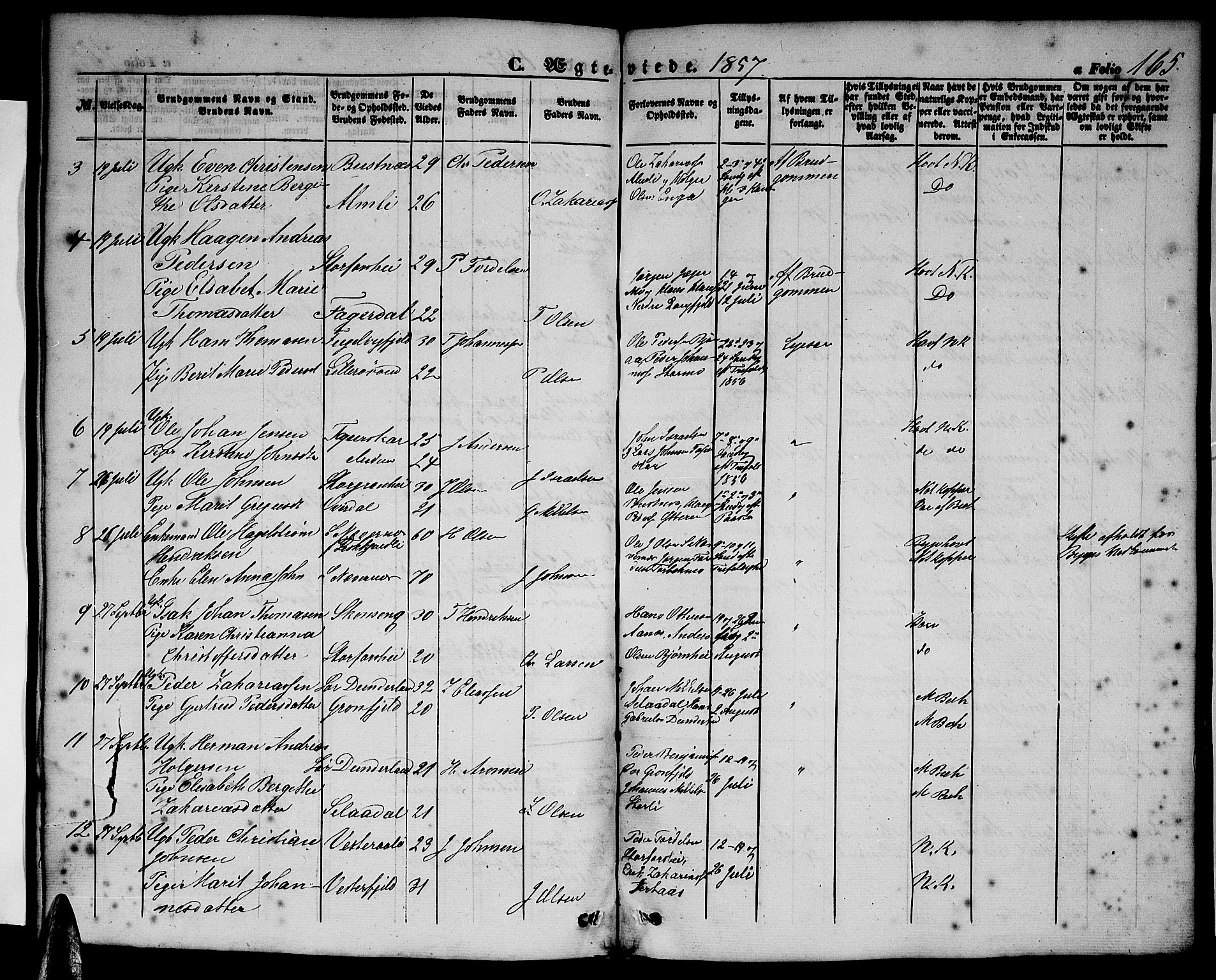 Ministerialprotokoller, klokkerbøker og fødselsregistre - Nordland, SAT/A-1459/827/L0414: Parish register (copy) no. 827C03, 1853-1865, p. 165
