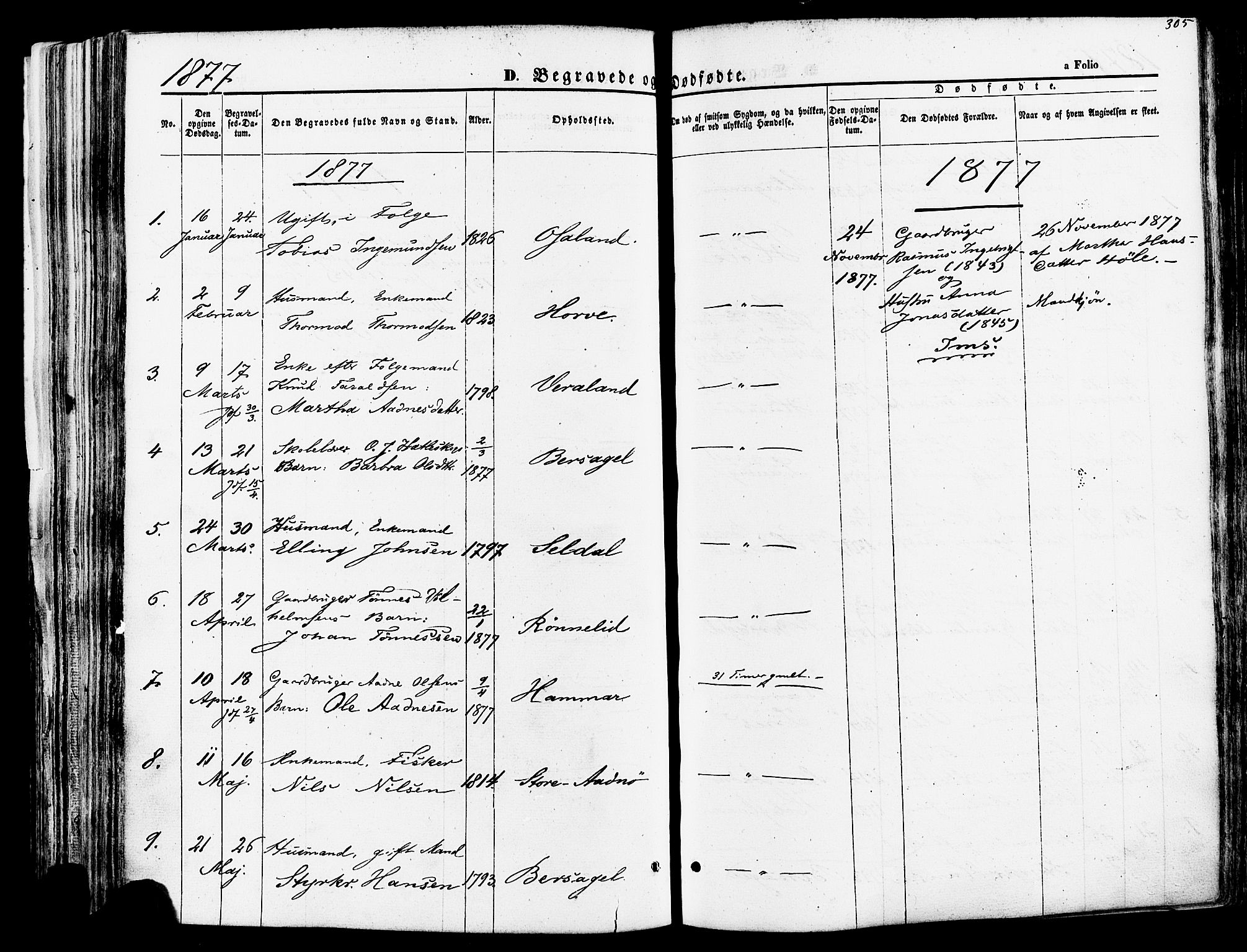 Høgsfjord sokneprestkontor, SAST/A-101624/H/Ha/Haa/L0002: Parish register (official) no. A 2, 1855-1885, p. 305