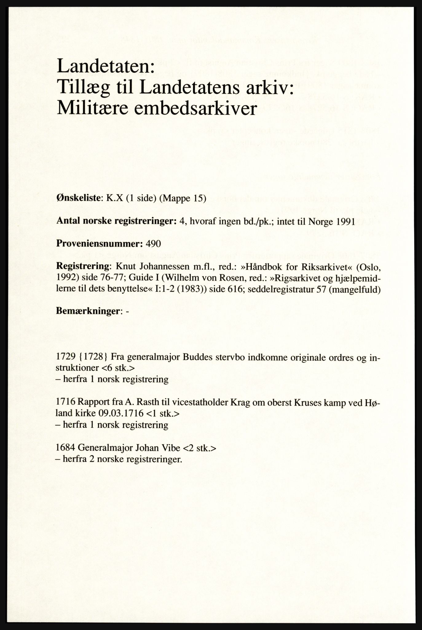 Publikasjoner utgitt av Arkivverket, PUBL/PUBL-001/A/0002: Erik Gøbel: NOREG, Tværregistratur over norgesrelevant materiale i Rigsarkivet i København (2000), 2000, p. 228