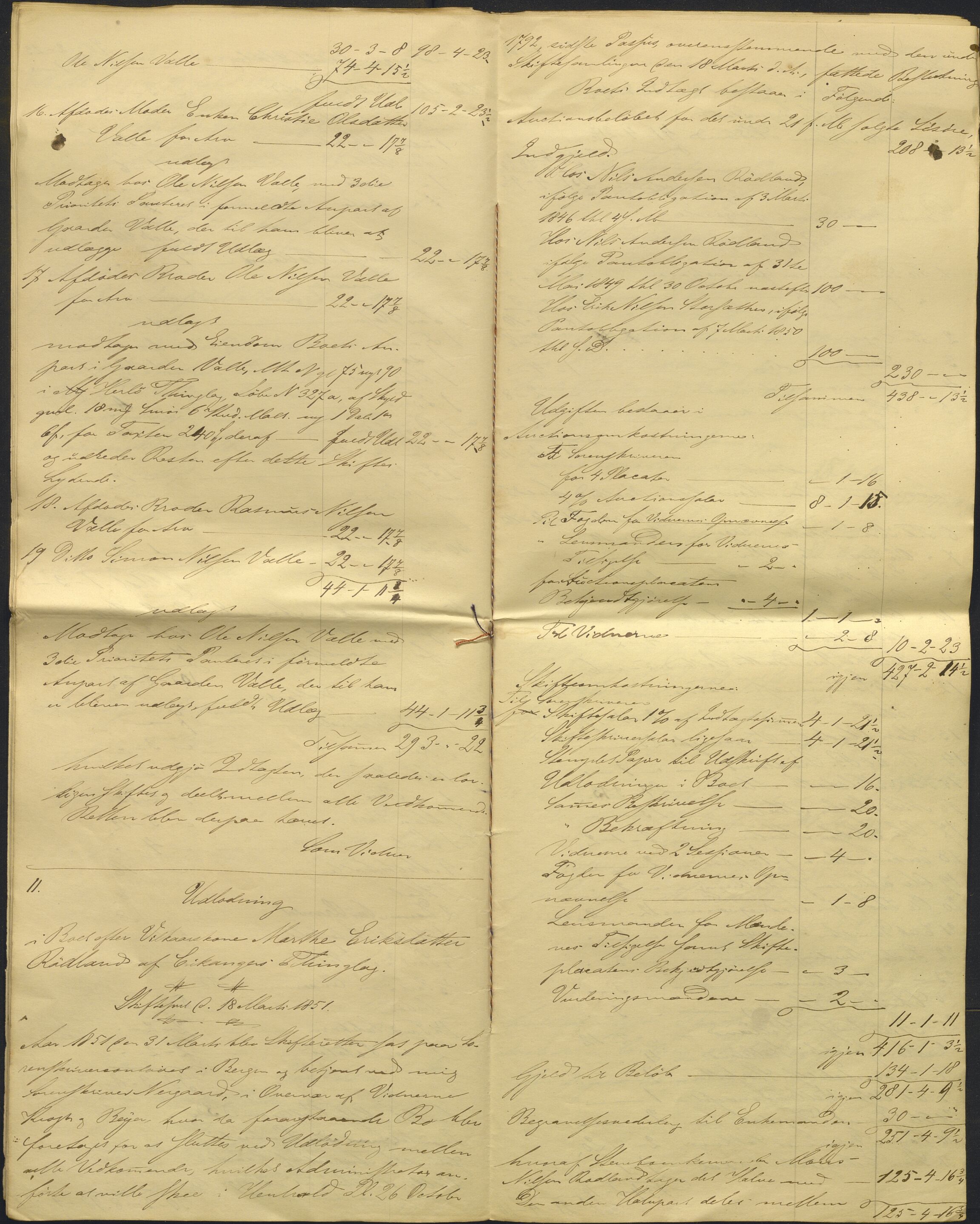 Nordhordland sorenskrivar, AV/SAB-A-2901/1/H/Hd/Hdb/L0001: Konsept til utlodningar, 1850-1852, p. 302