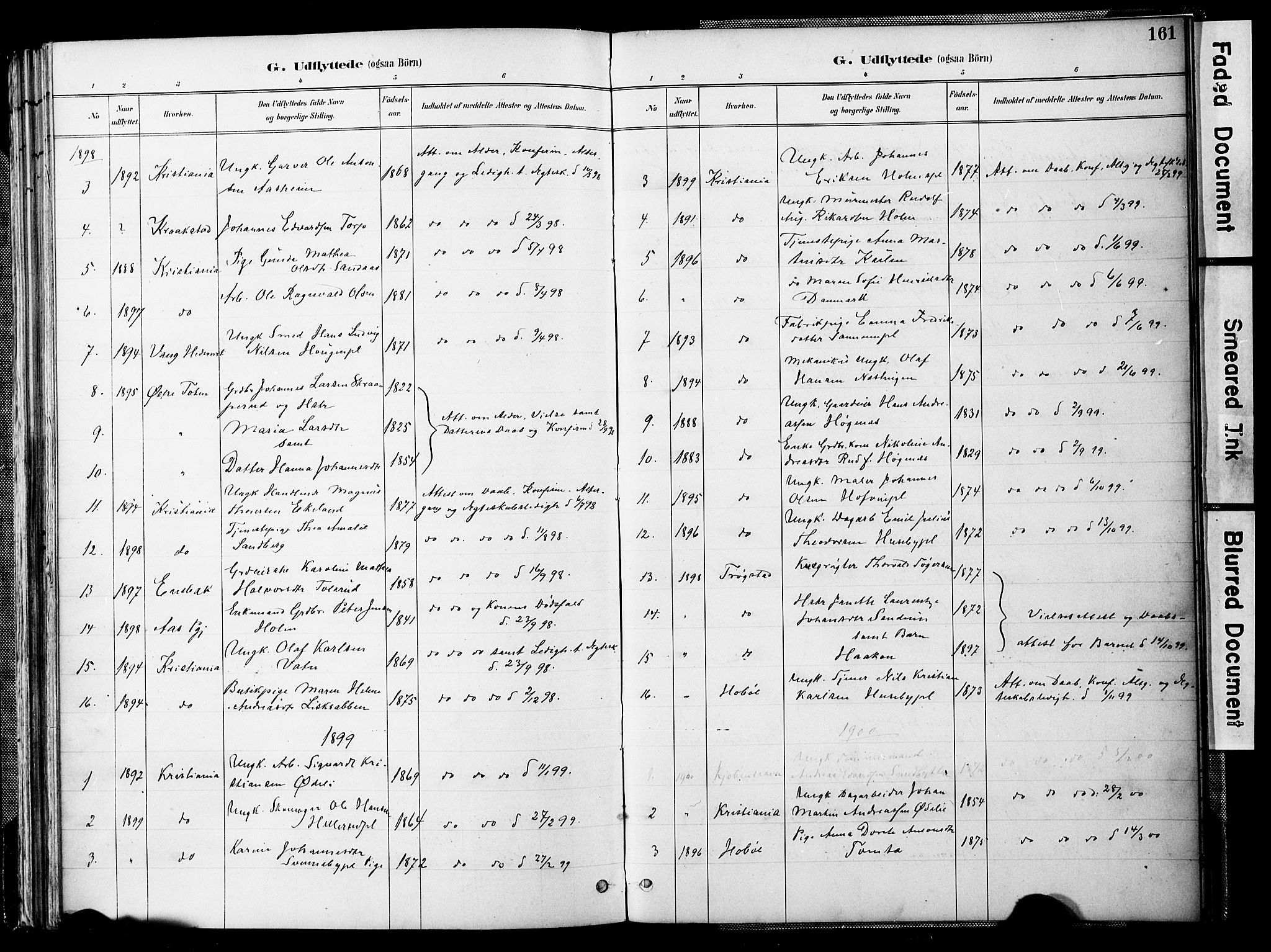 Spydeberg prestekontor Kirkebøker, SAO/A-10924/F/Fb/L0001: Parish register (official) no. II 1, 1886-1907, p. 161