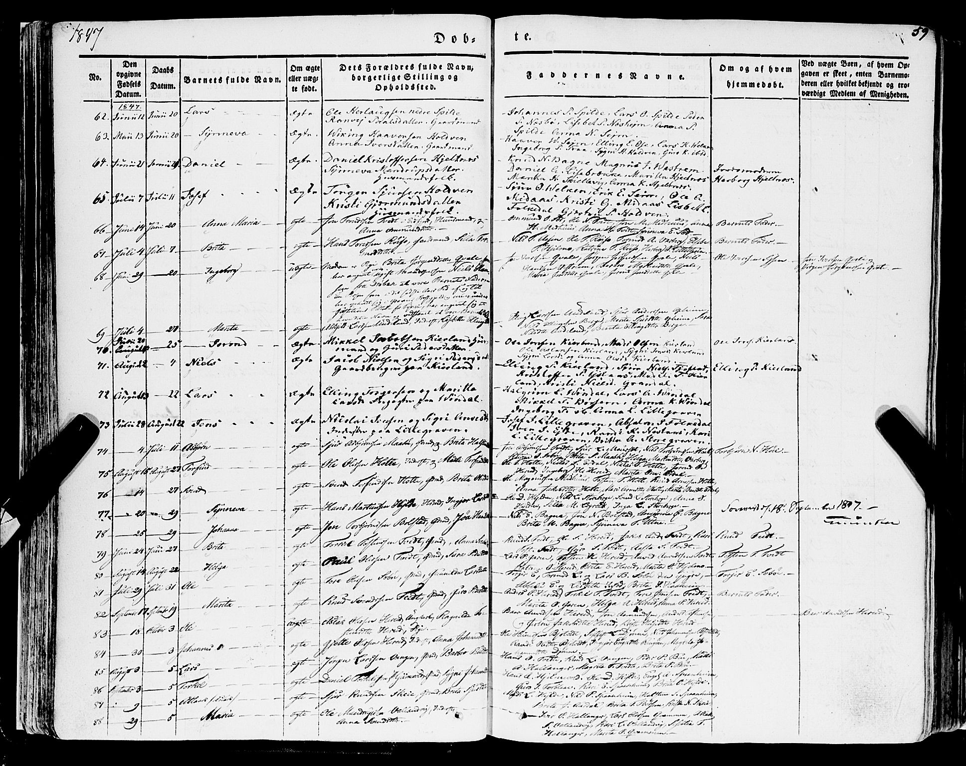 Ulvik sokneprestembete, AV/SAB-A-78801/H/Haa: Parish register (official) no. A 12, 1839-1853, p. 59