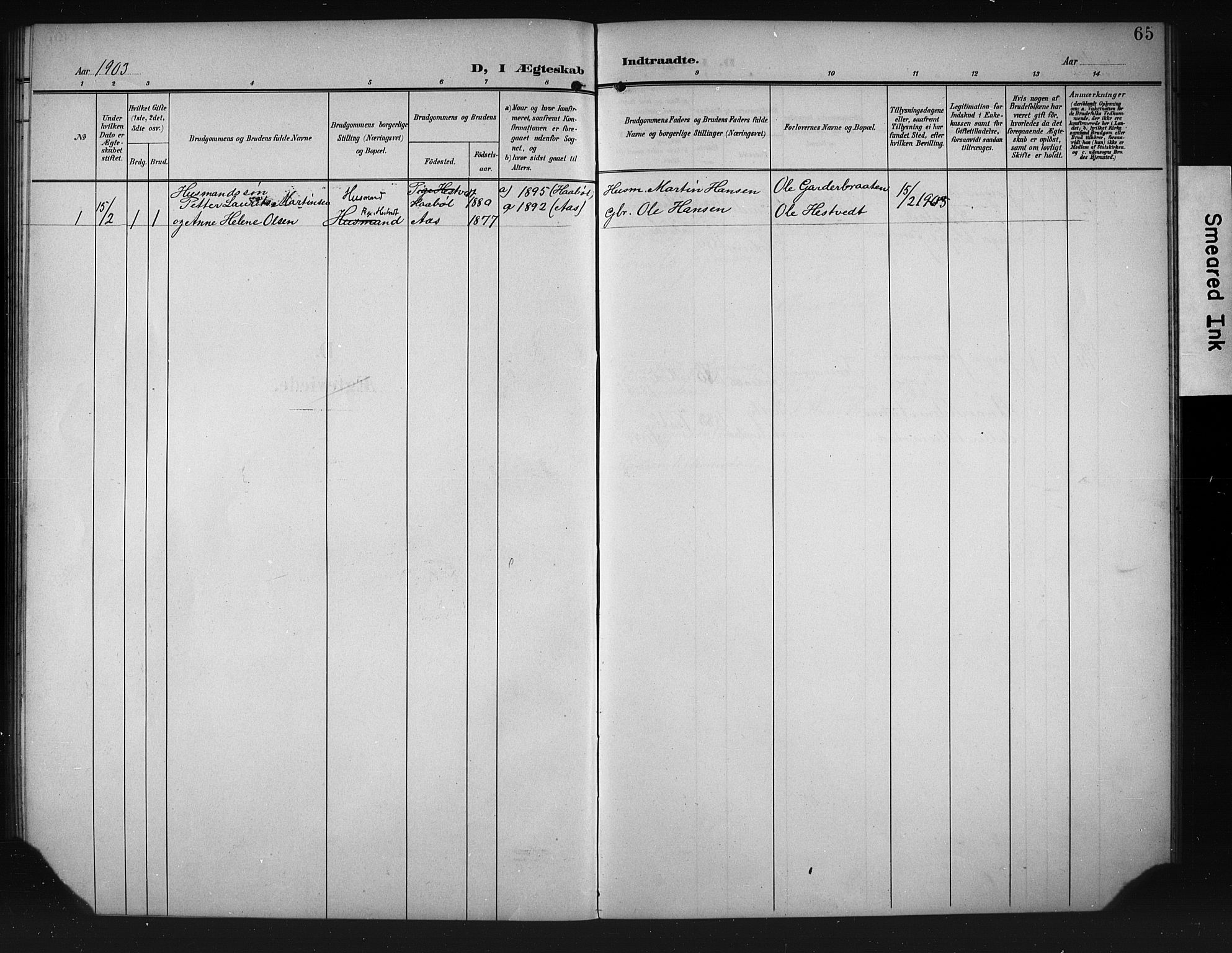 Vestby prestekontor Kirkebøker, AV/SAO-A-10893/G/Gc/L0003: Parish register (copy) no. III 3, 1903-1927, p. 65