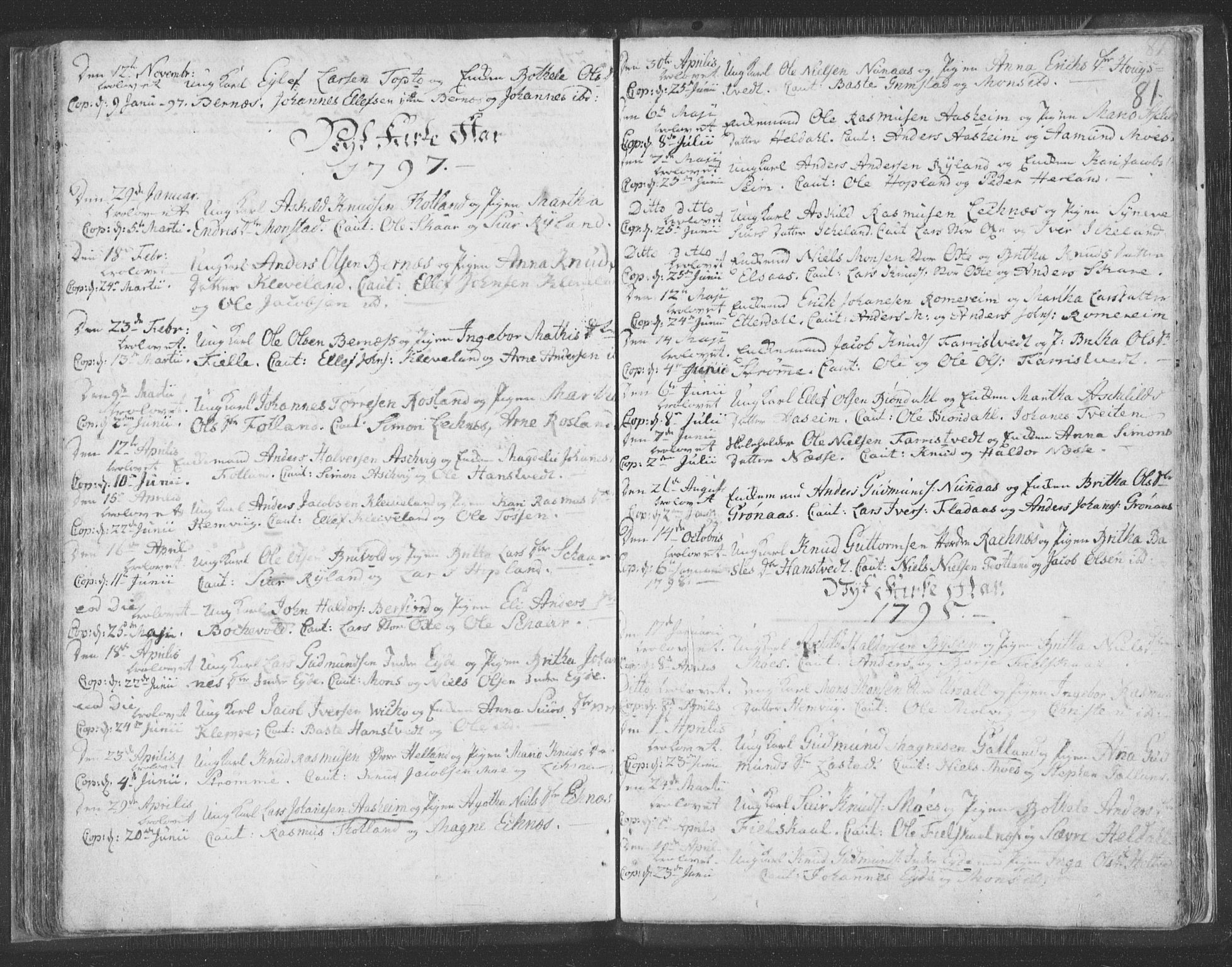 Hosanger sokneprestembete, AV/SAB-A-75801/H/Haa: Parish register (official) no. A 3, 1793-1811, p. 80b-81a