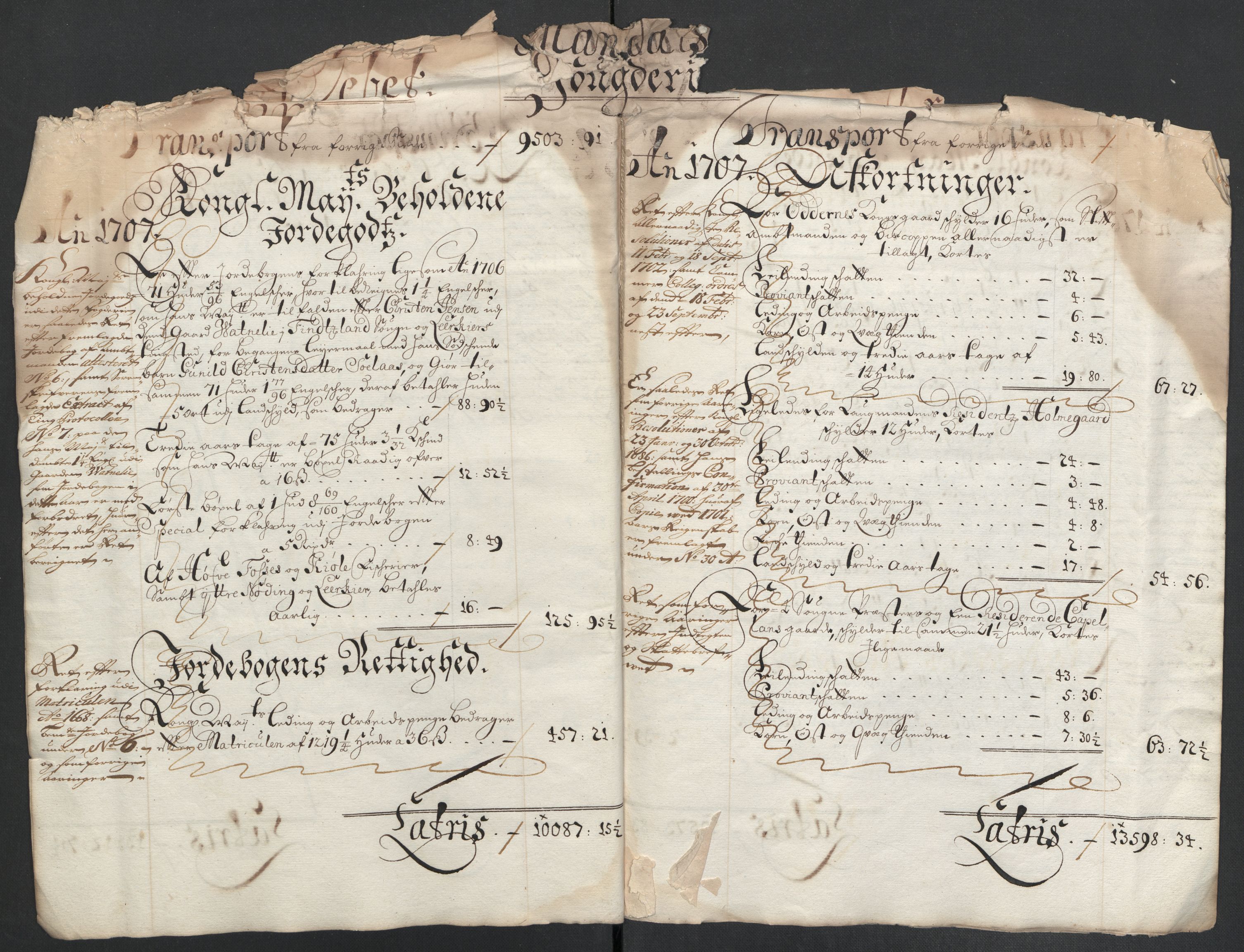 Rentekammeret inntil 1814, Reviderte regnskaper, Fogderegnskap, AV/RA-EA-4092/R43/L2551: Fogderegnskap Lista og Mandal, 1705-1709, p. 416