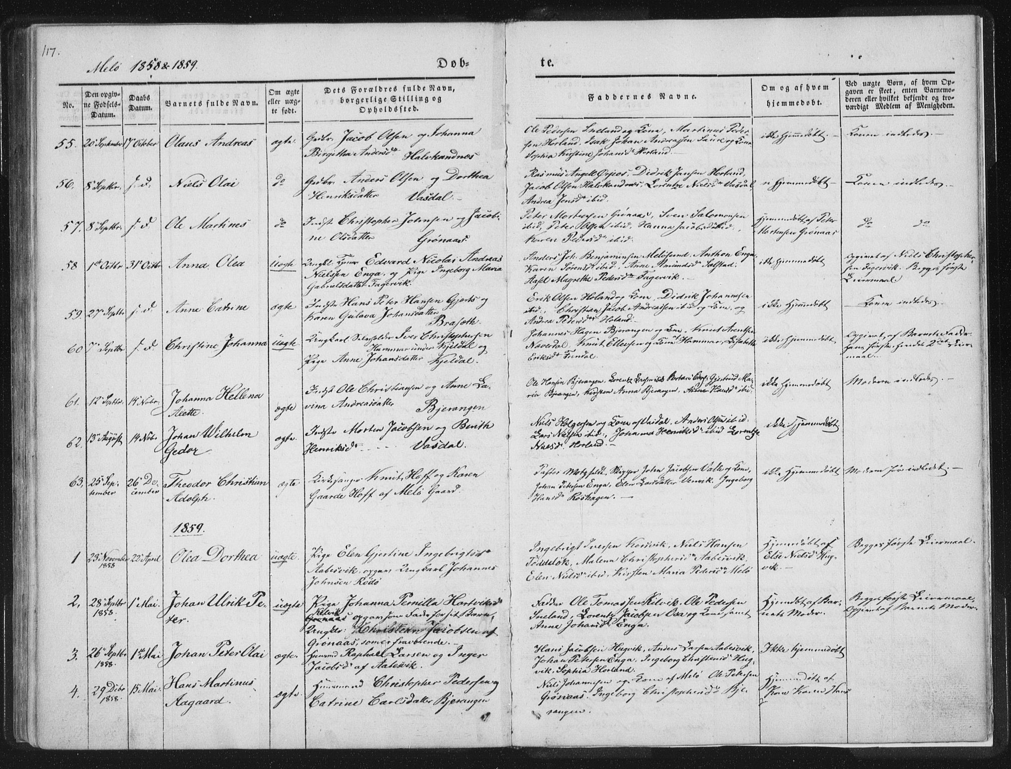 Ministerialprotokoller, klokkerbøker og fødselsregistre - Nordland, SAT/A-1459/841/L0602: Parish register (official) no. 841A08 /2, 1845-1859, p. 117