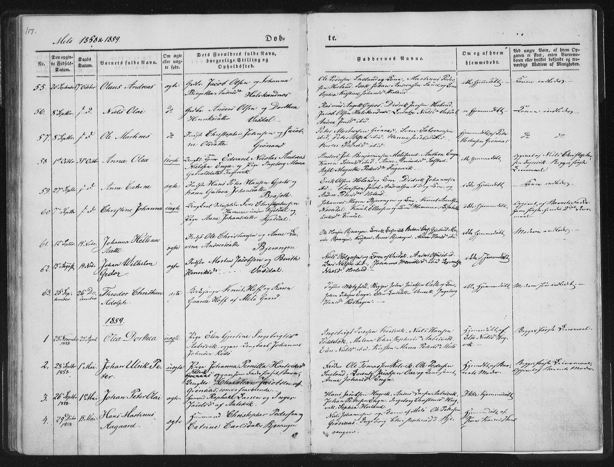 Ministerialprotokoller, klokkerbøker og fødselsregistre - Nordland, AV/SAT-A-1459/841/L0602: Parish register (official) no. 841A08 /2, 1845-1859, p. 117